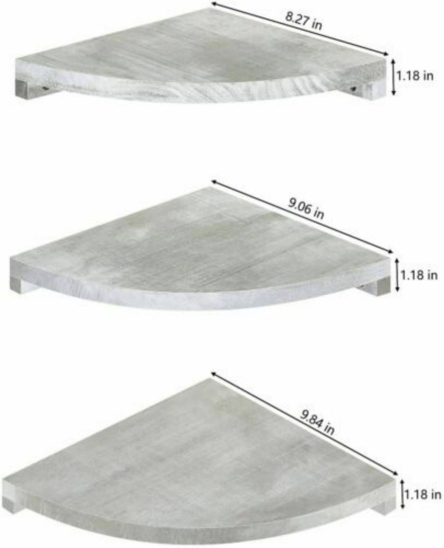 Olive Green Floating Corner Wall Shelf Set