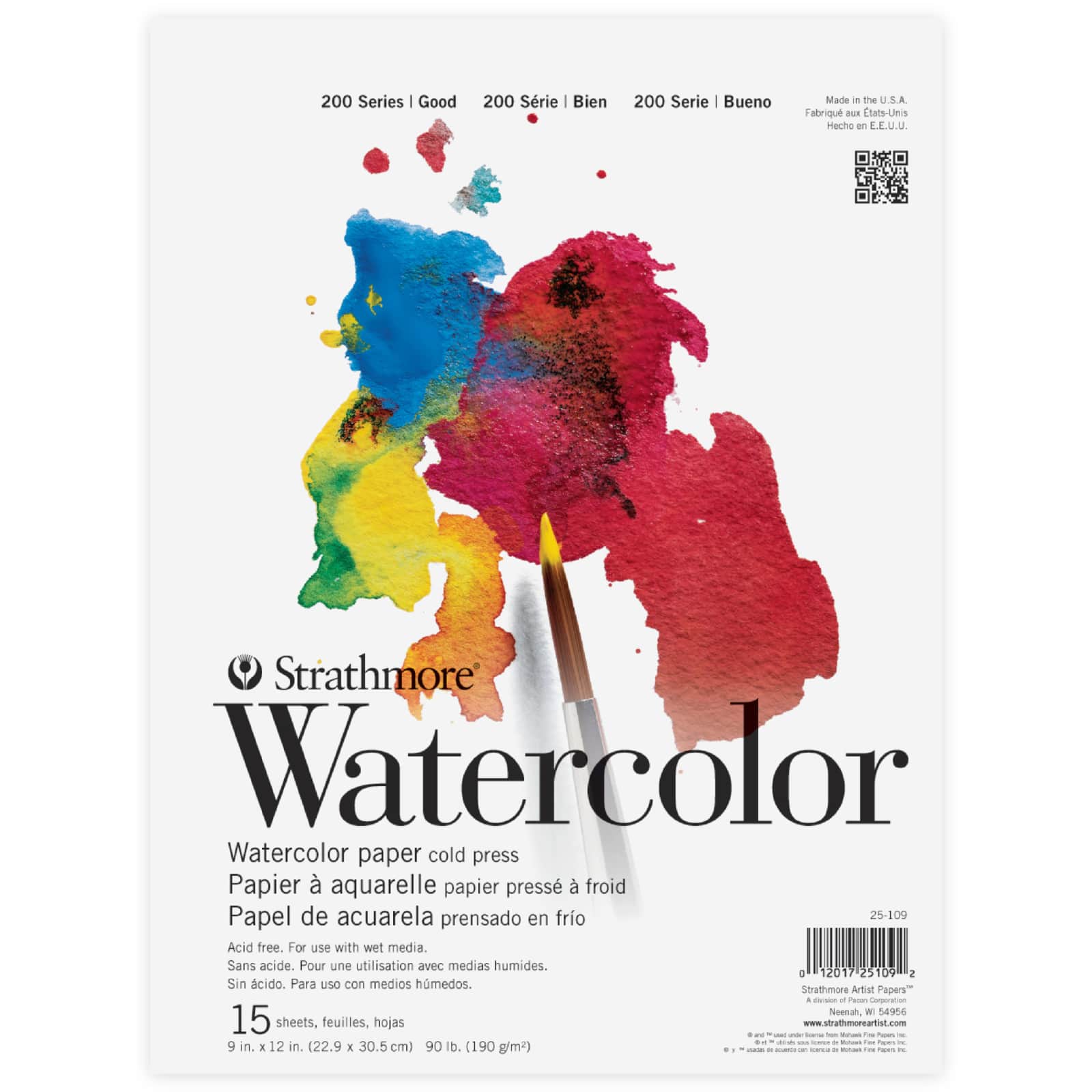 Strathmore® 200 Series Cold-Pressed Watercolor Paper Pad