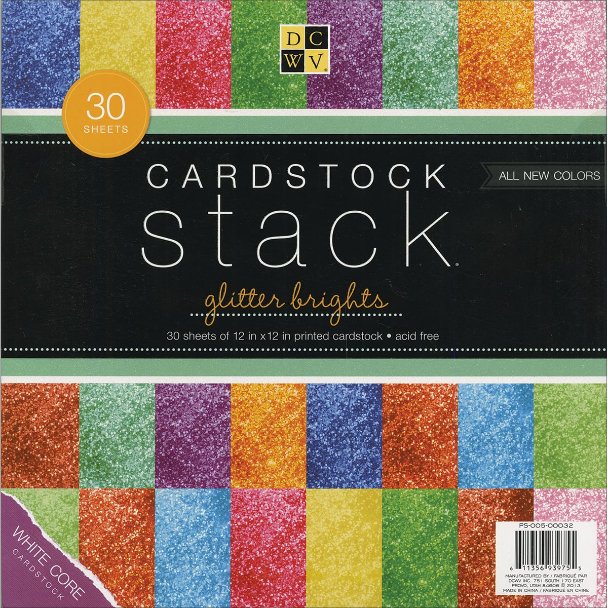 DCWV 12''x12'' Cardstock Stack - Glitter