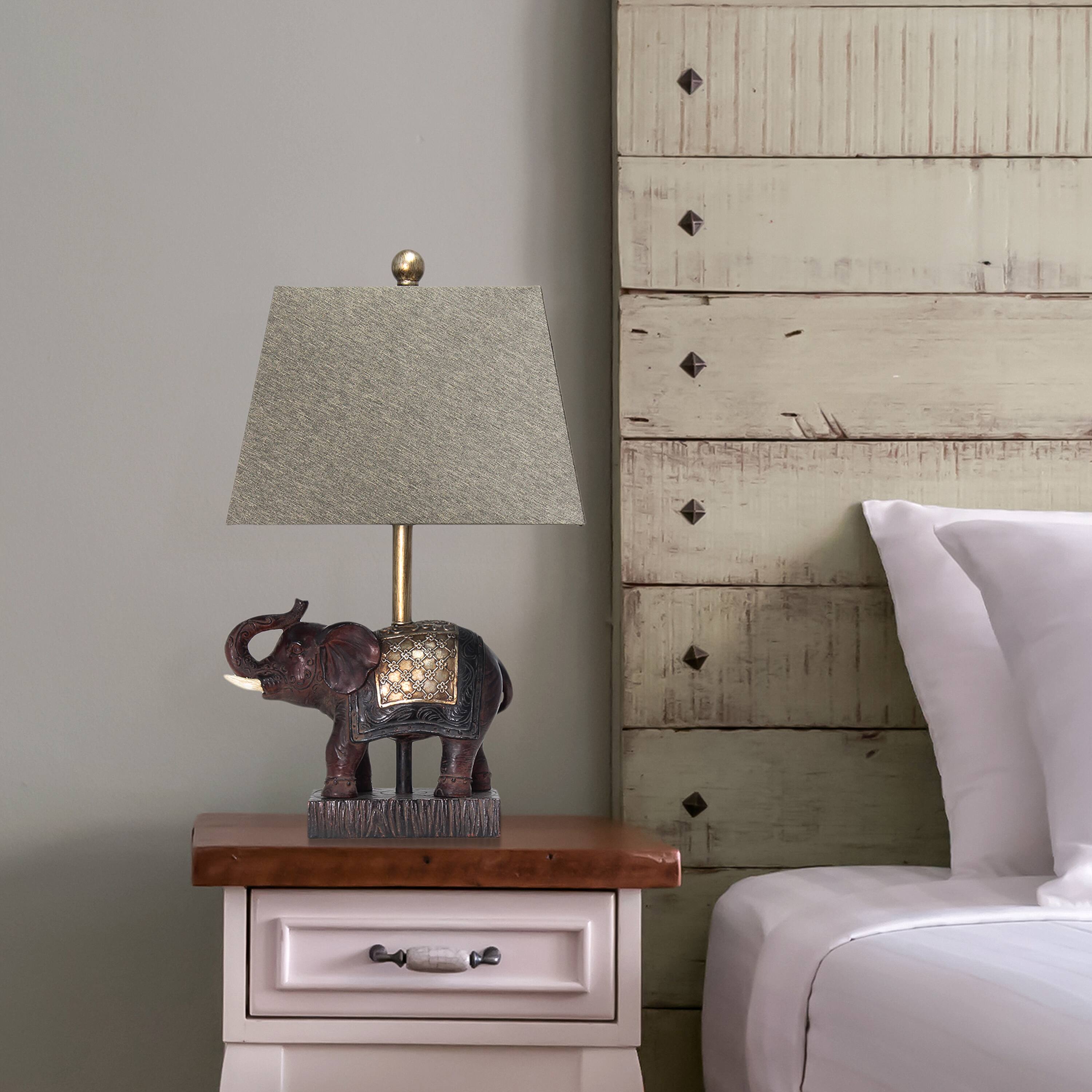 Lalia Home 20.5&#x22; Elephant Table Lamp with Fabric Shade