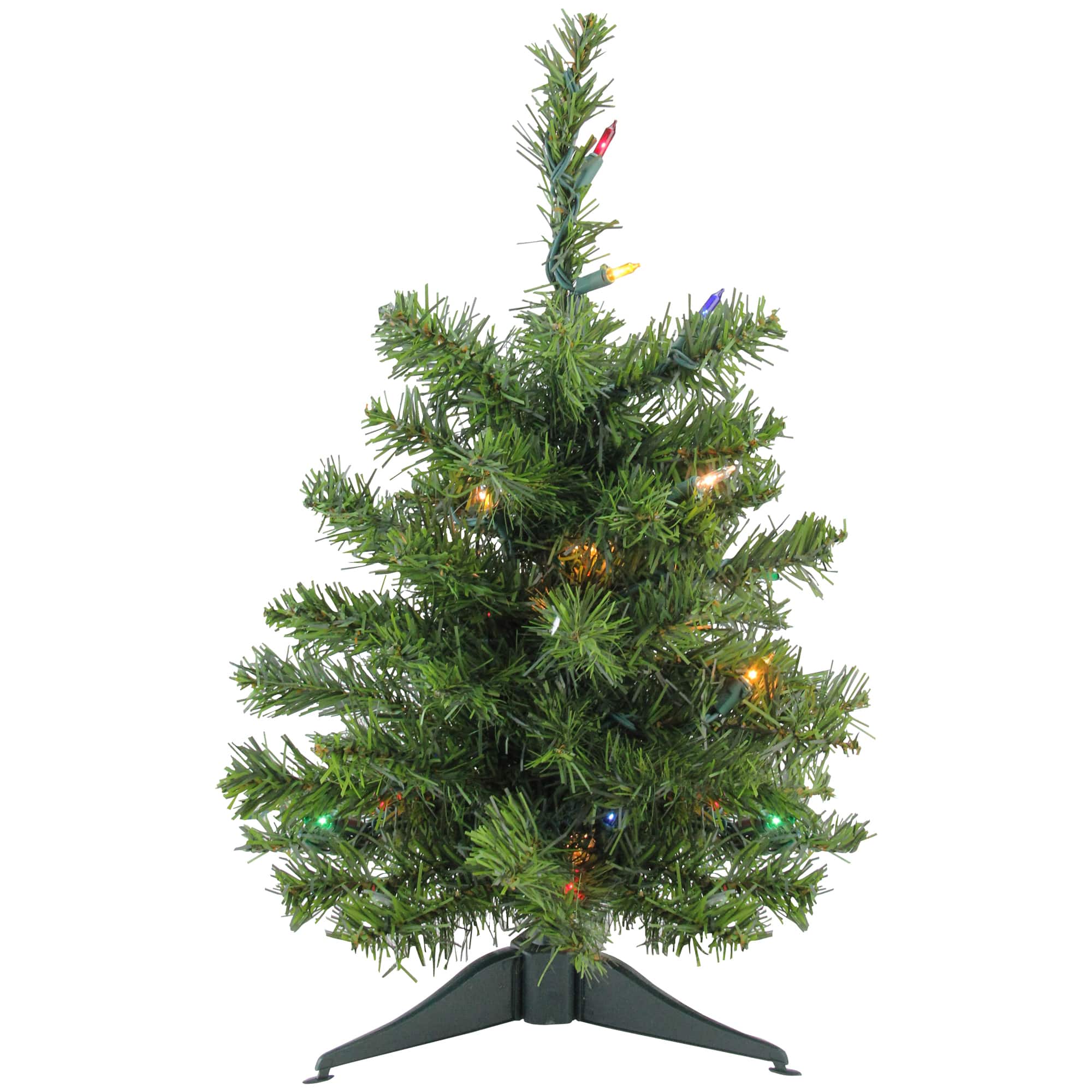 18" Pre-Lit Medium Canadian Pine Artificial Christmas Tree, Multicolor Lights