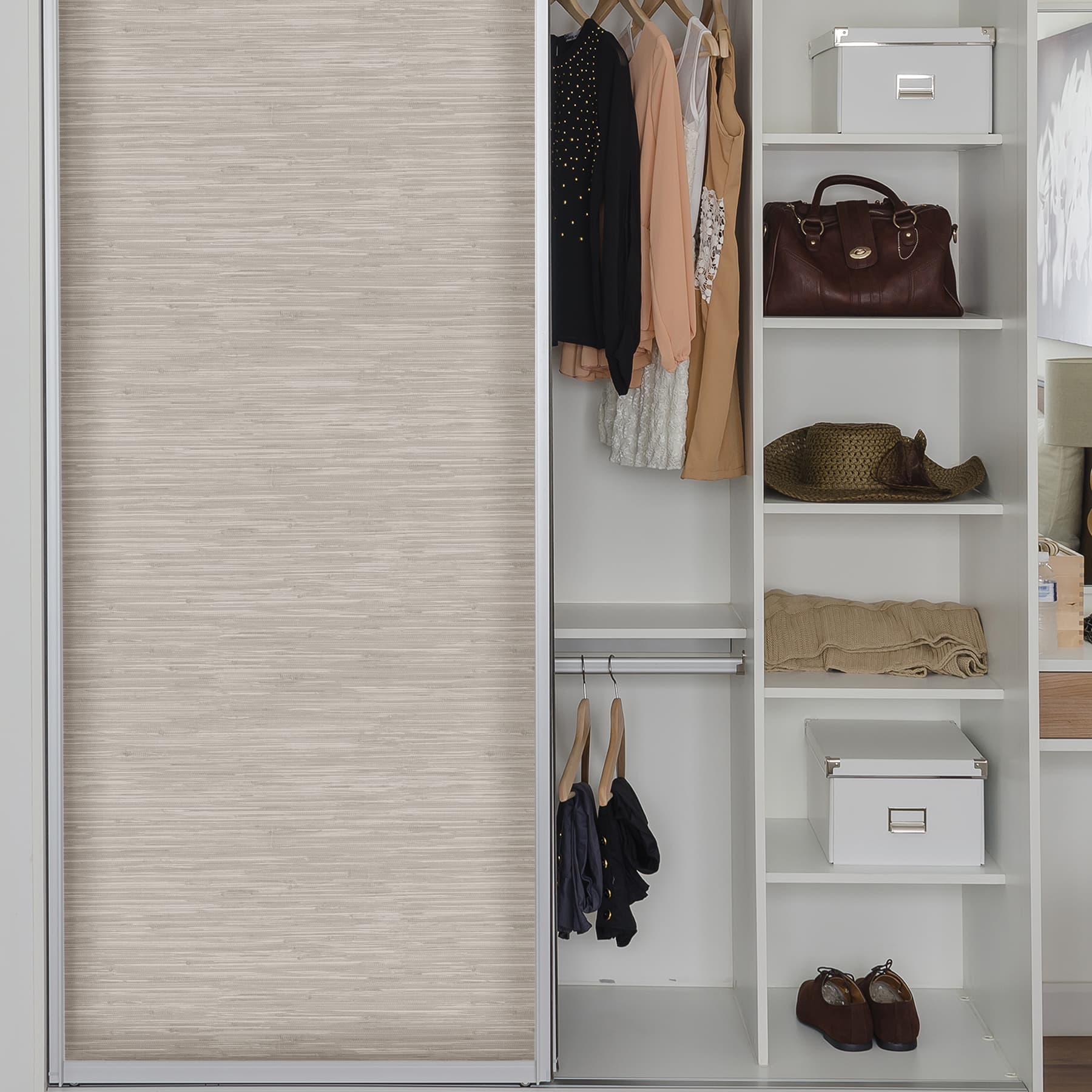 NuWallpaper Cream Grassweave Peel & Stick Wallpaper