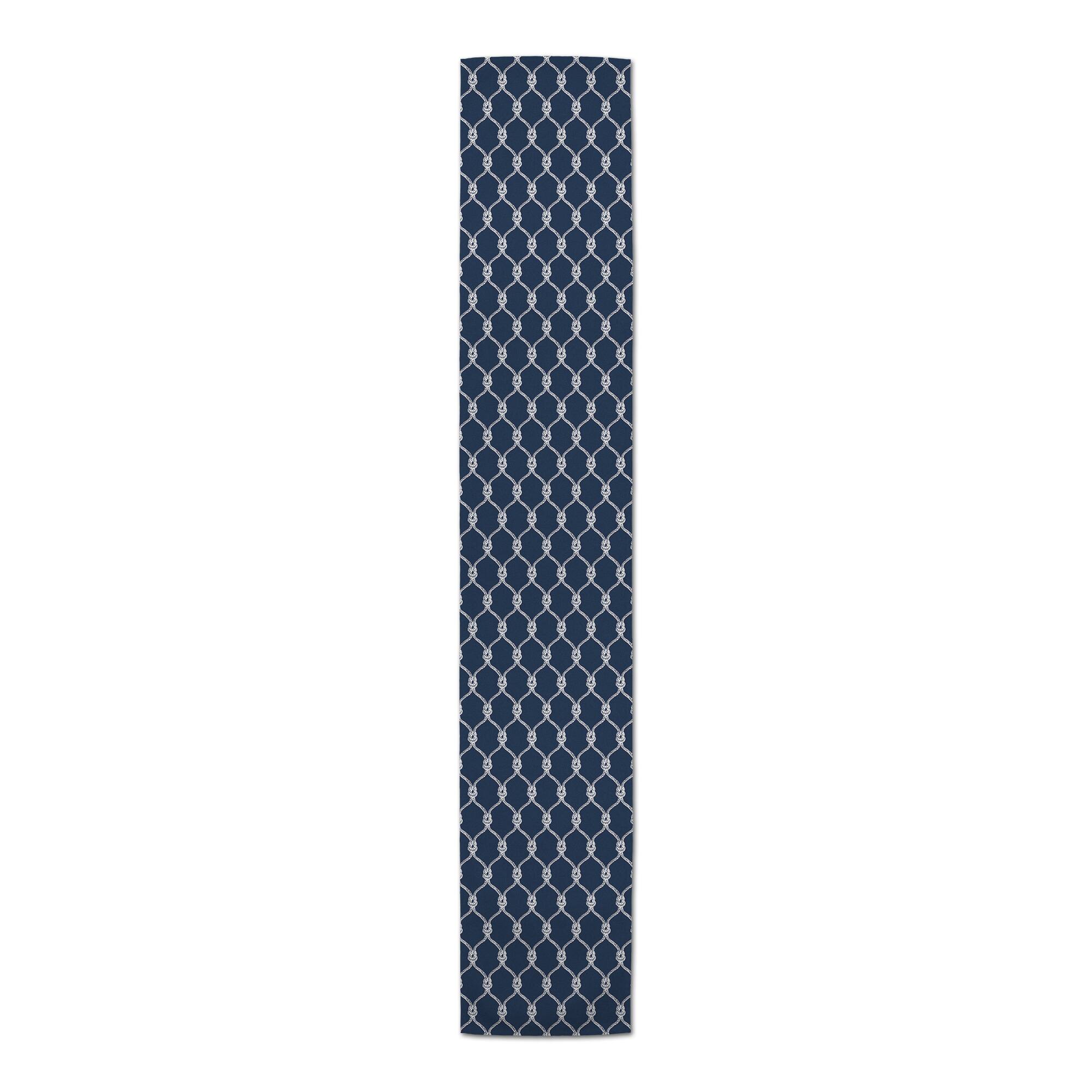 Navy Blue Nautical Knots Poly Twill Table Runner