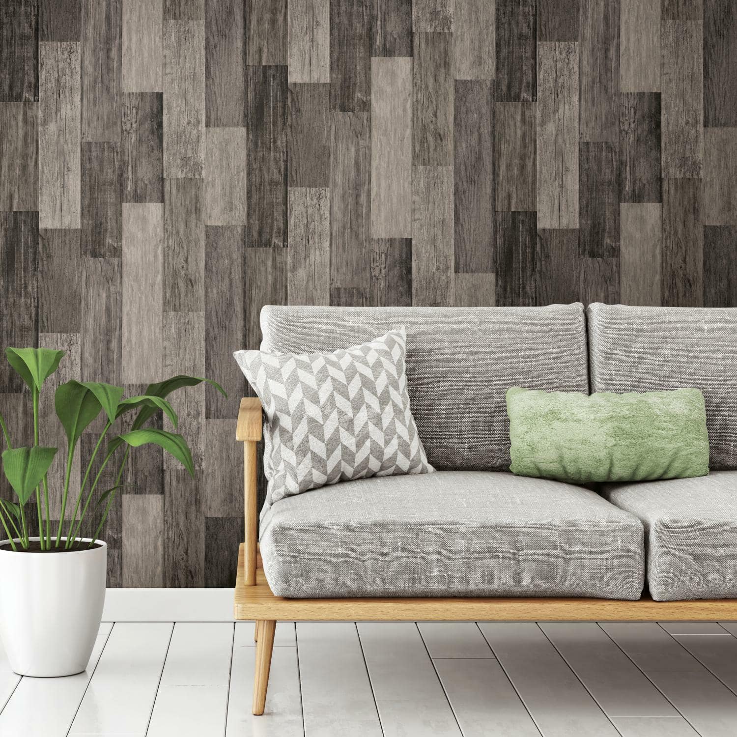 RoomMates Black Weathered Wood Plank Peel & Stick Wallpaper