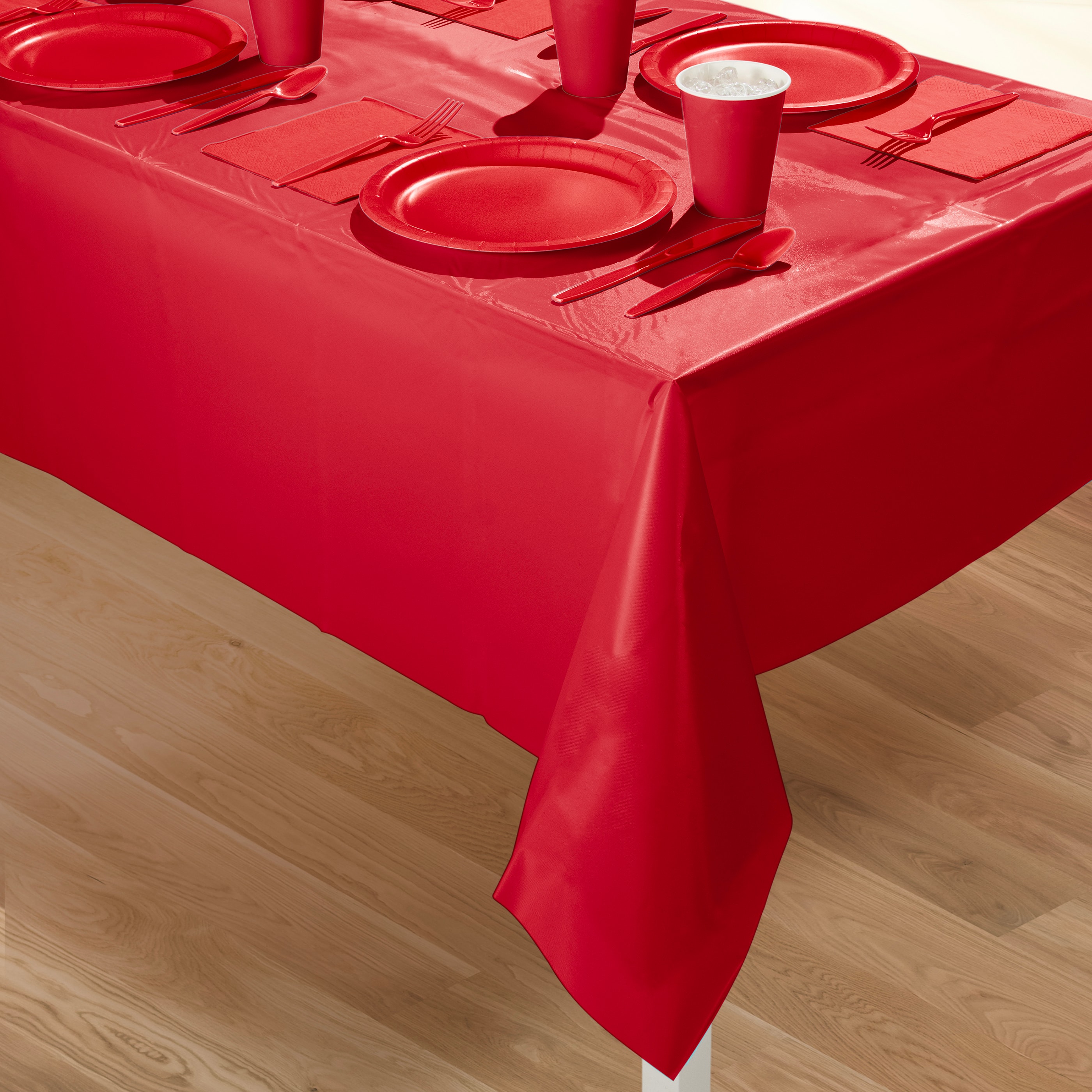 Hoffmaster 54&#x22; x 108&#x22; Plastic Tablecloth