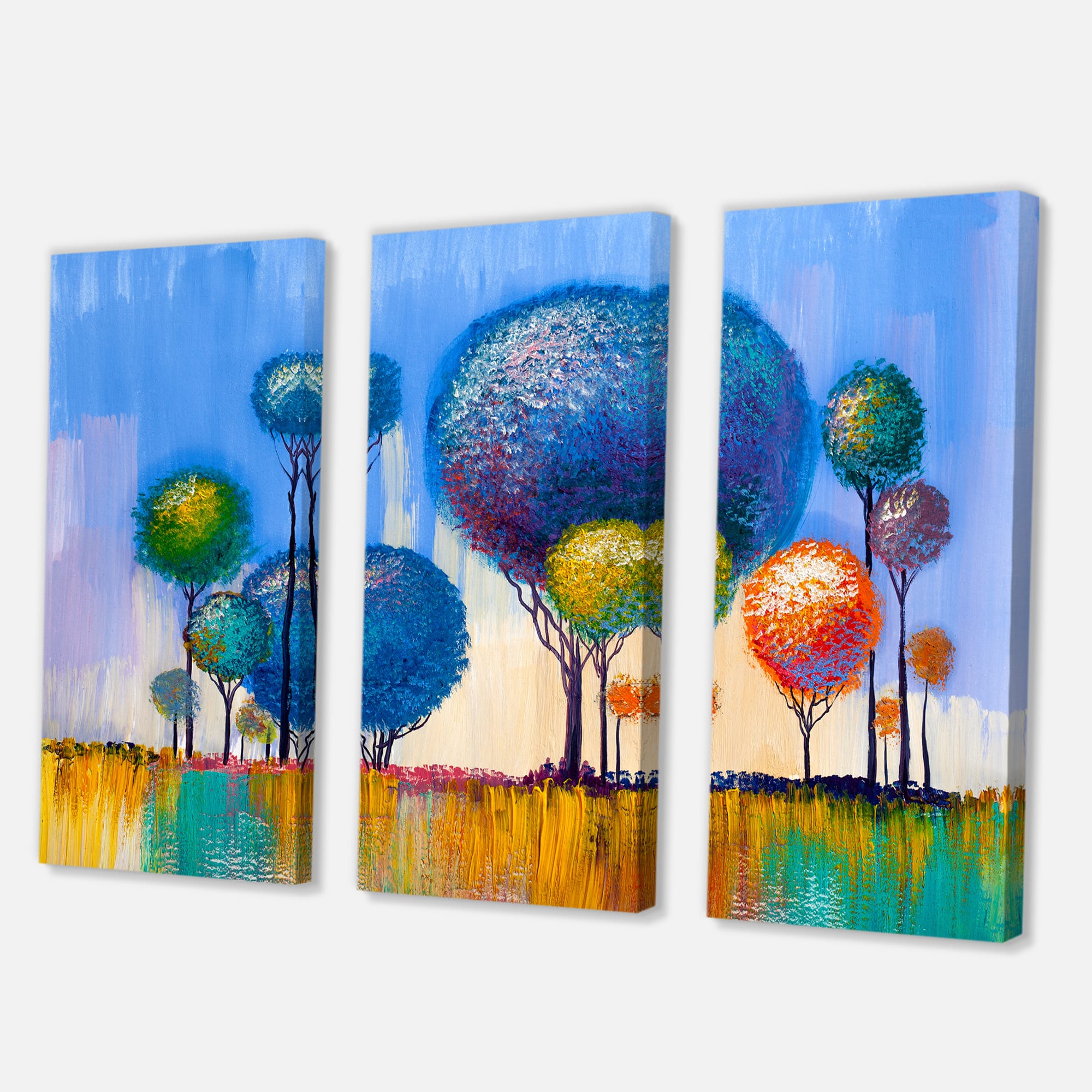 Designart - Colourful Trees Impressionist Landscape I