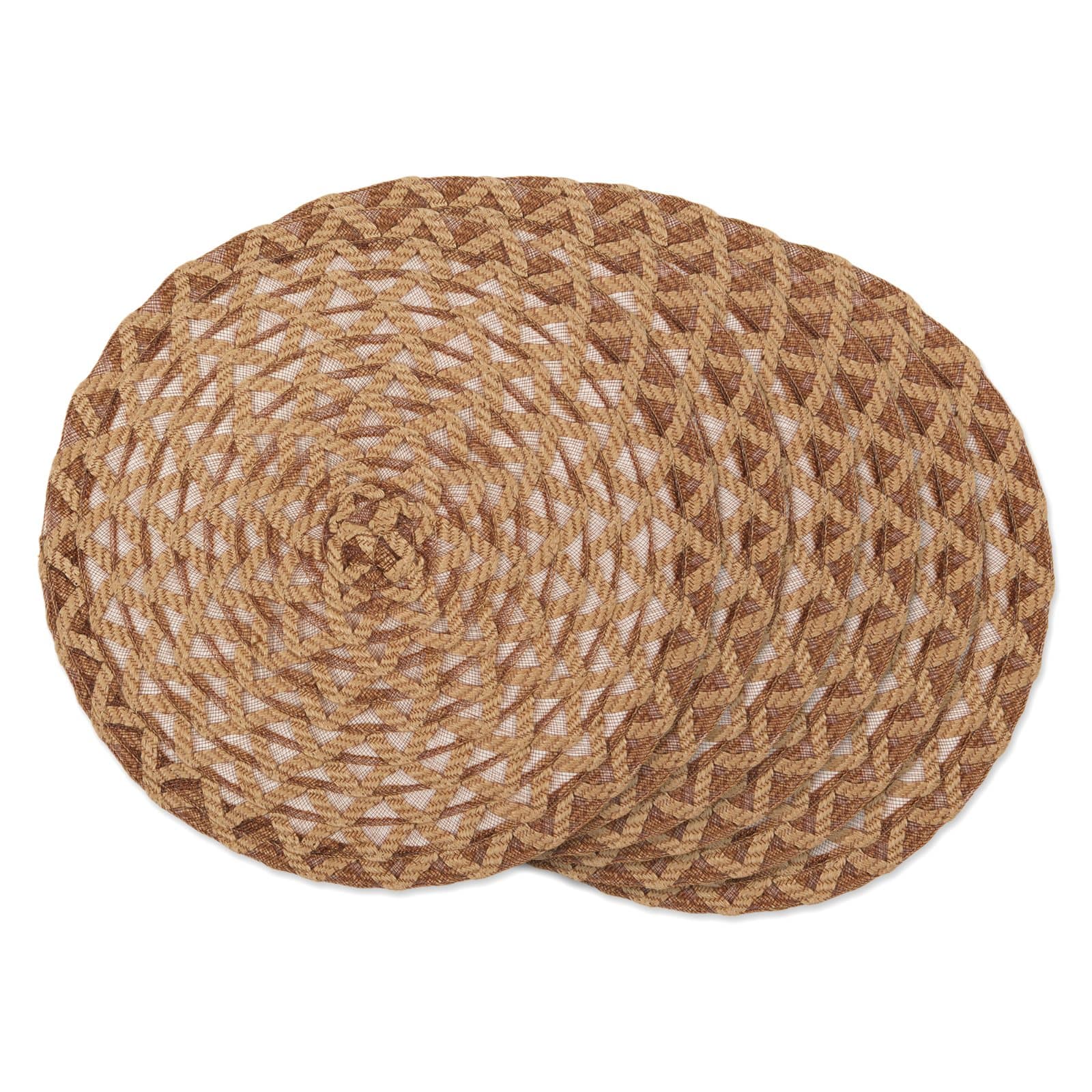 DII® 15" Round Natural Dahlia Woven Placemat Set, 6ct.