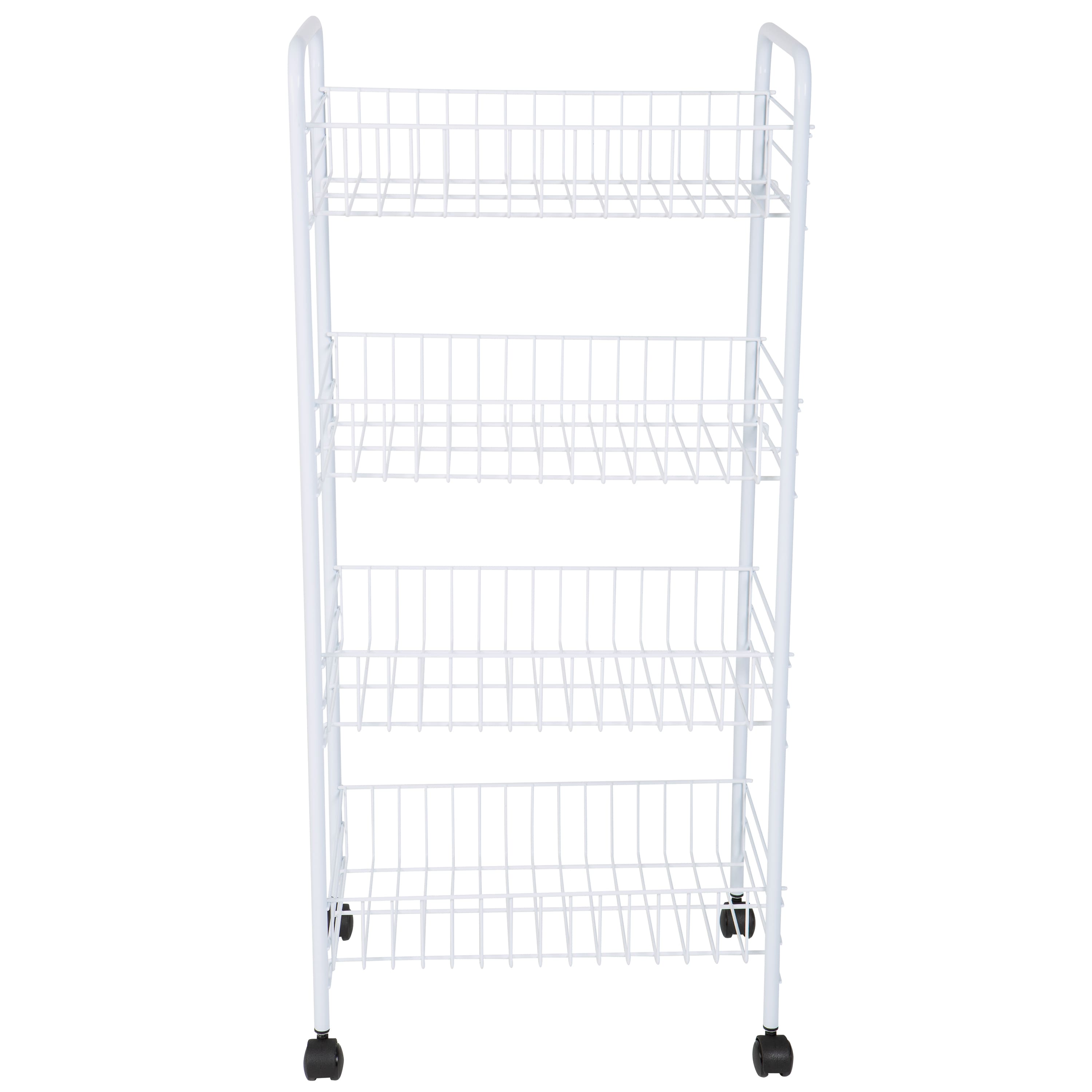 Simplify 4-Tier White Rolling Storage Cart