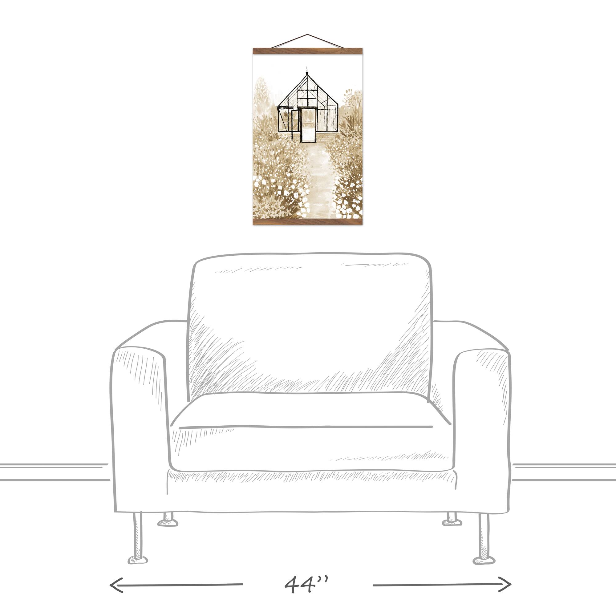 Greenhouse Pathway Teak Hanging Canvas