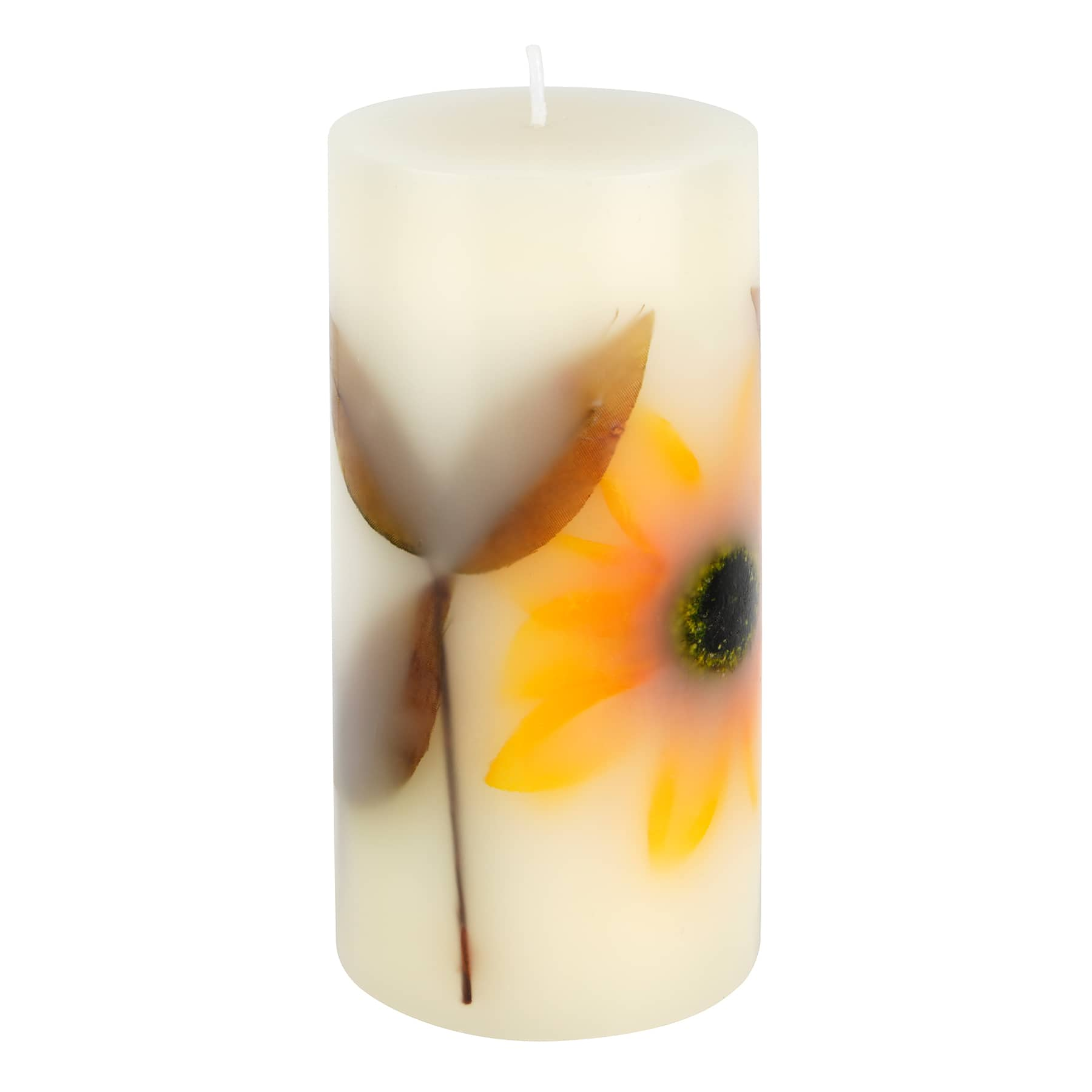 3&#x22; x 6&#x22; Sunlit Leaves Scented Botanical Pillar Candle by Ashland&#xAE;