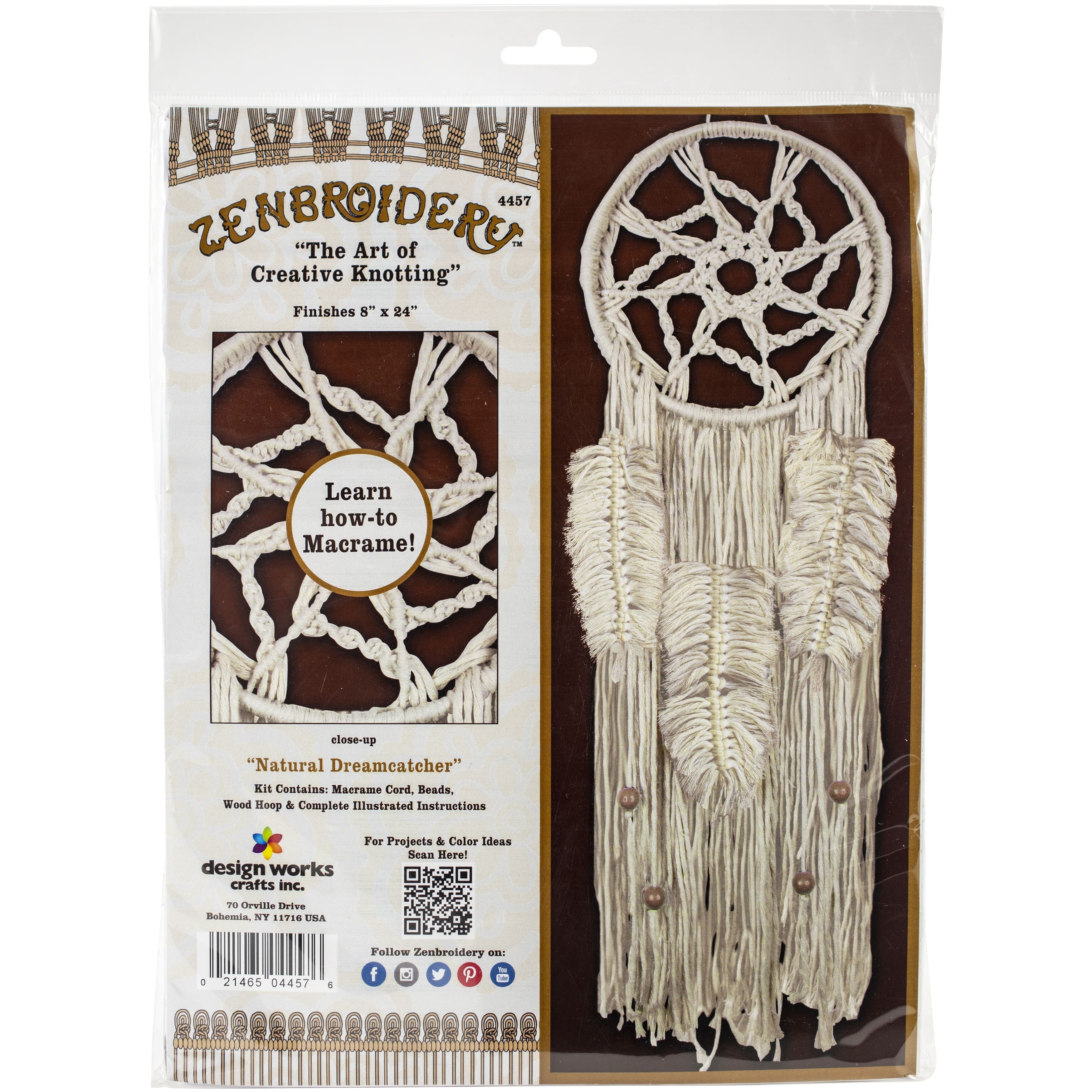 Design Works™ Zenbroidery™ Natural Dream Catcher Macramé Wall Hanging Kit