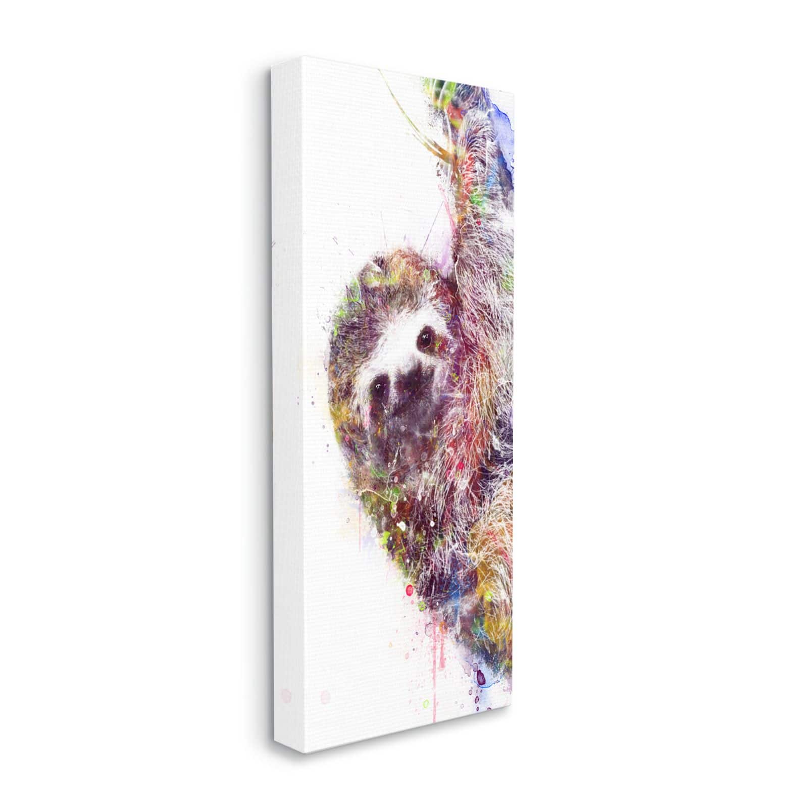 Stupell Industries Minimal Sloth Painterly Watercolor Abstract  Canvas Wall Art