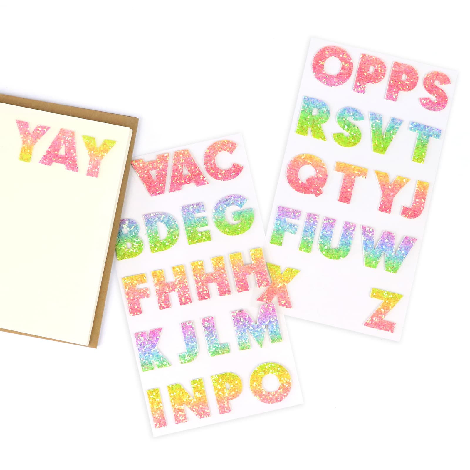 12 Pack: Rainbow Glitter Alphabet Stickers by Recollections™