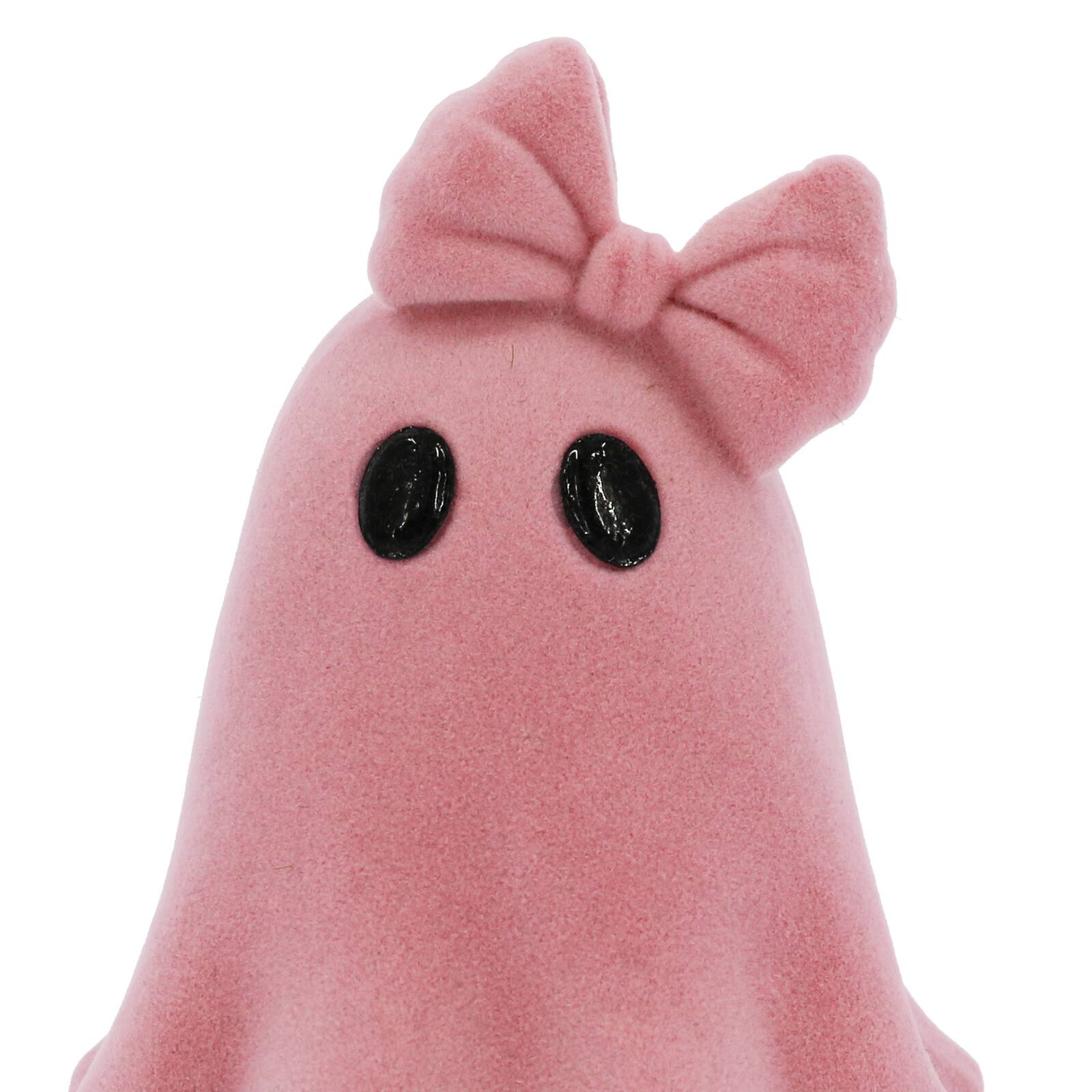 4.75&#x22; Flocked Ghost with Bow Tabletop Accent by Ashland&#xAE;