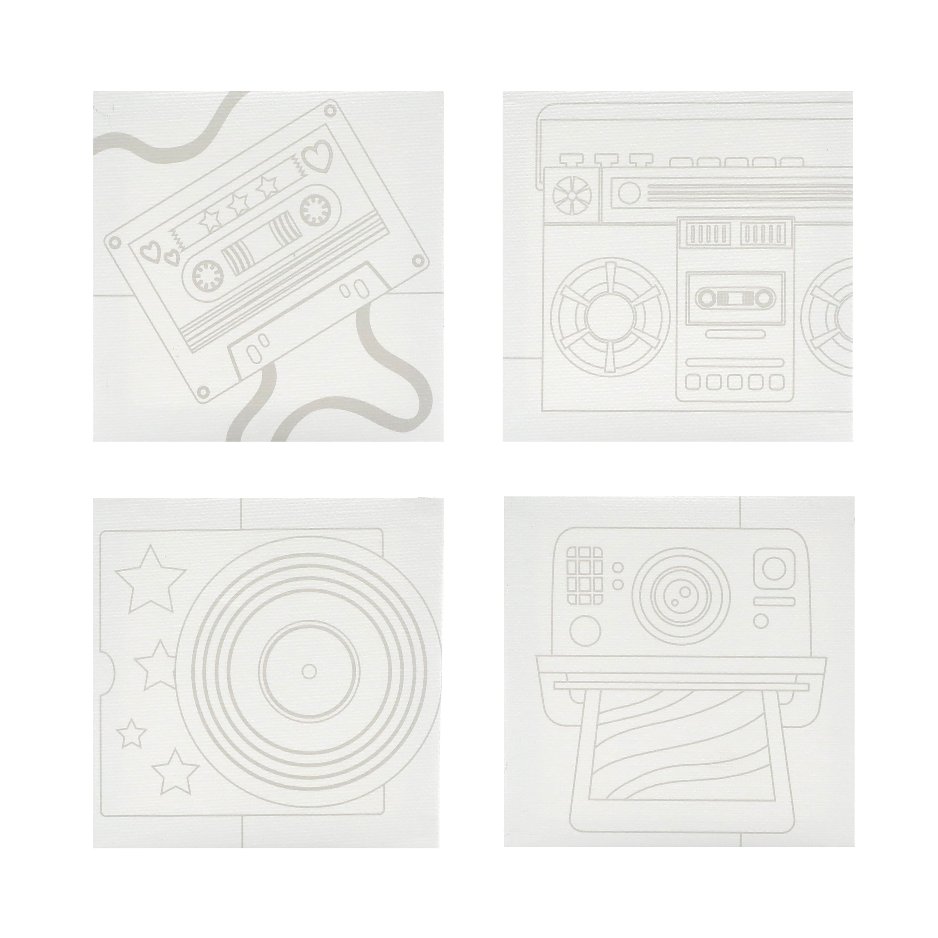 4&#x22; x 4&#x22; Retro Canvas Painting Kit by Craft Smart&#xAE;