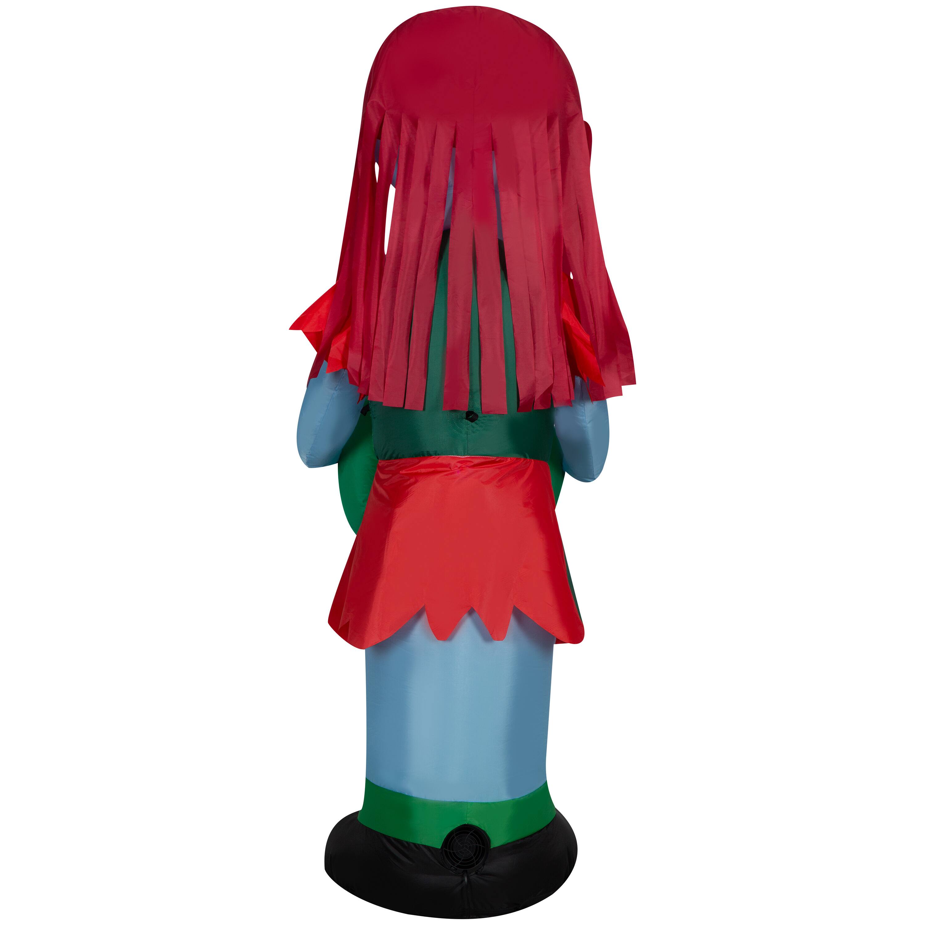 5ft. Airblown&#xAE; Inflatable Christmas Sally in Patchwork Dress with Monster Wreath