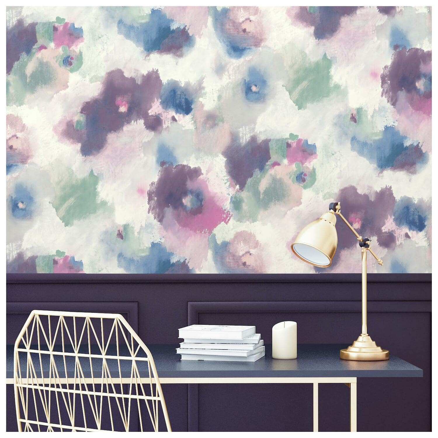 RoomMates Impressionist Floral Peel &#x26; Stick Wallpaper