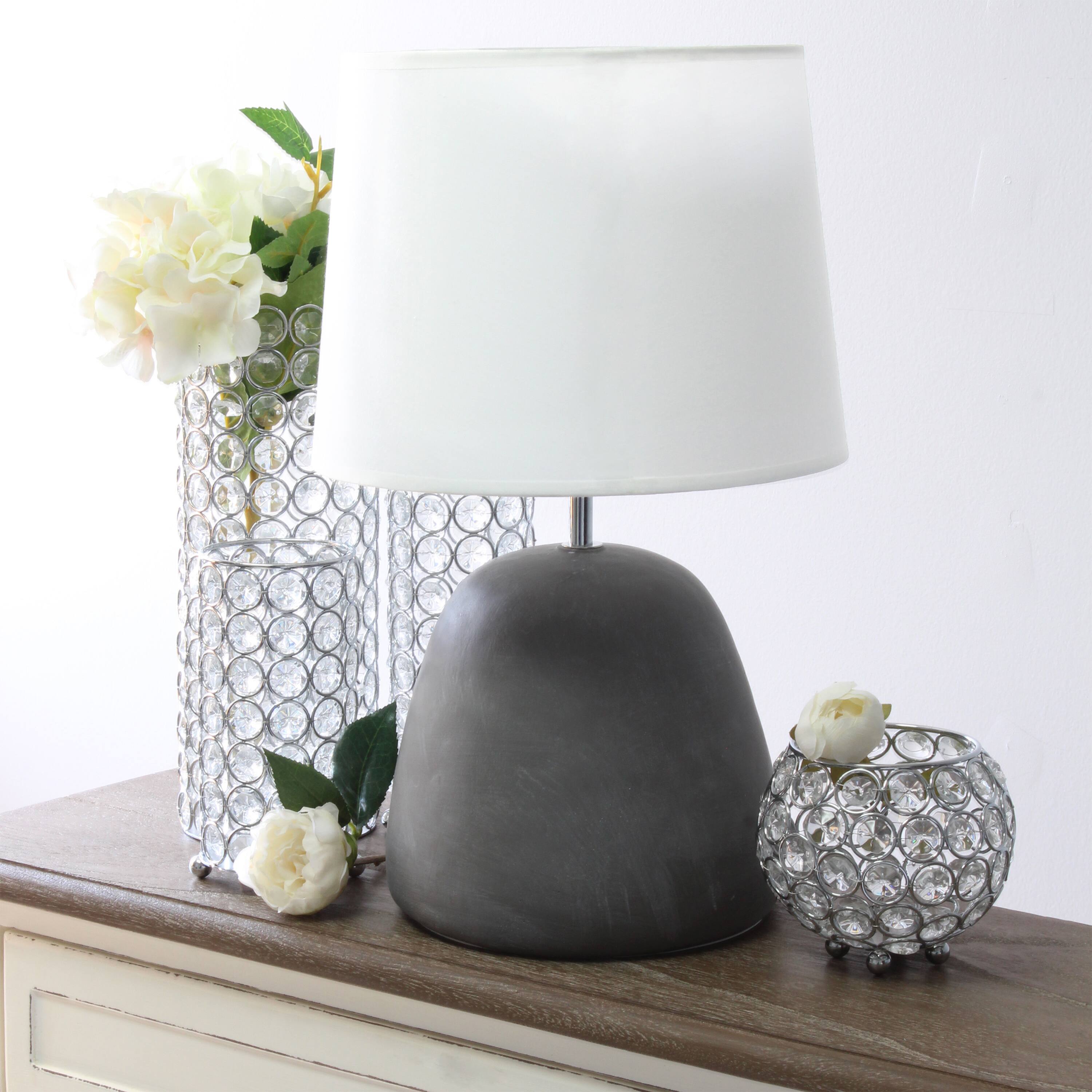 Simple Designs&#x2122; 17&#x22; Round Concrete Table Lamp