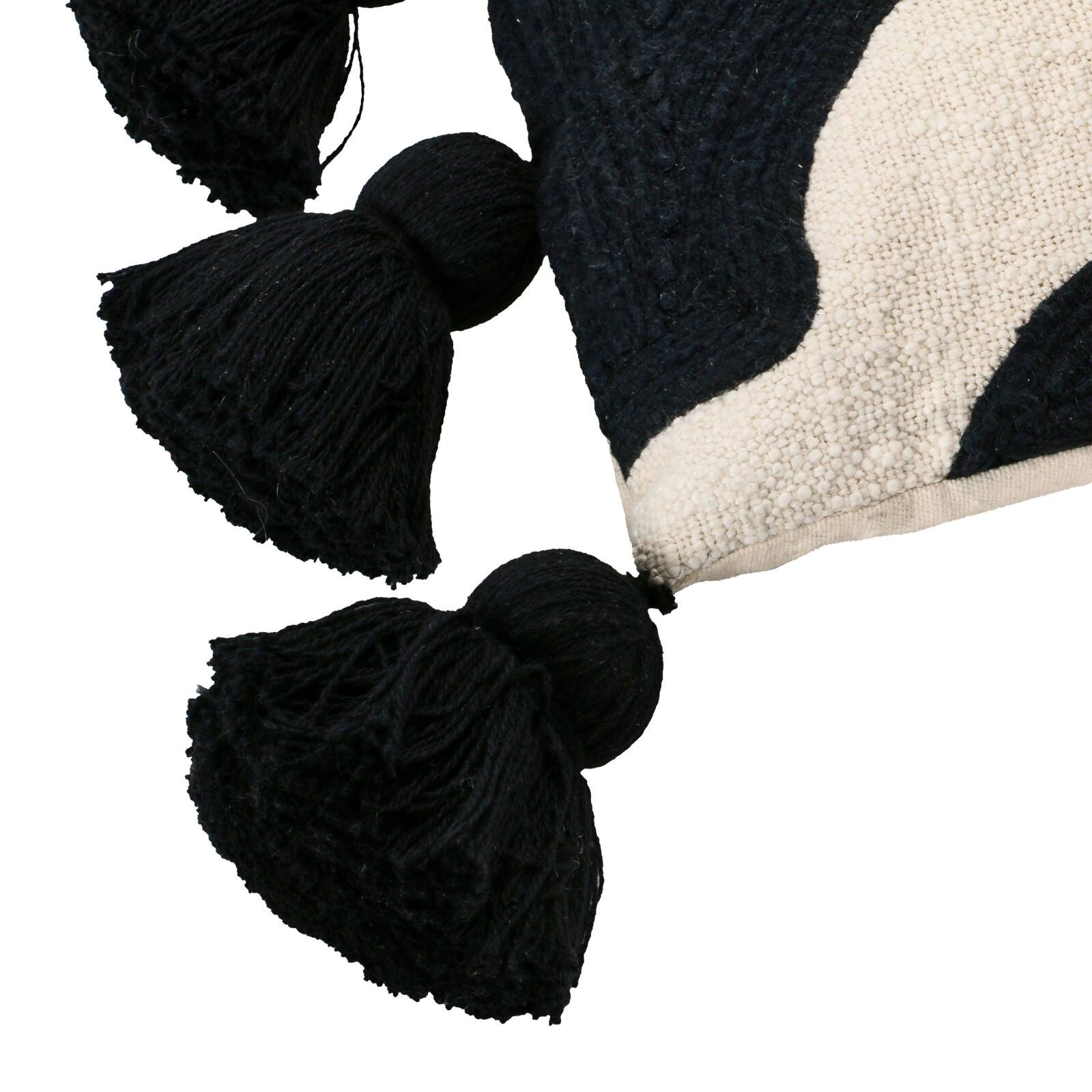 Hello Honey® Embroidered Geometric Black & White Lumbar Pillow