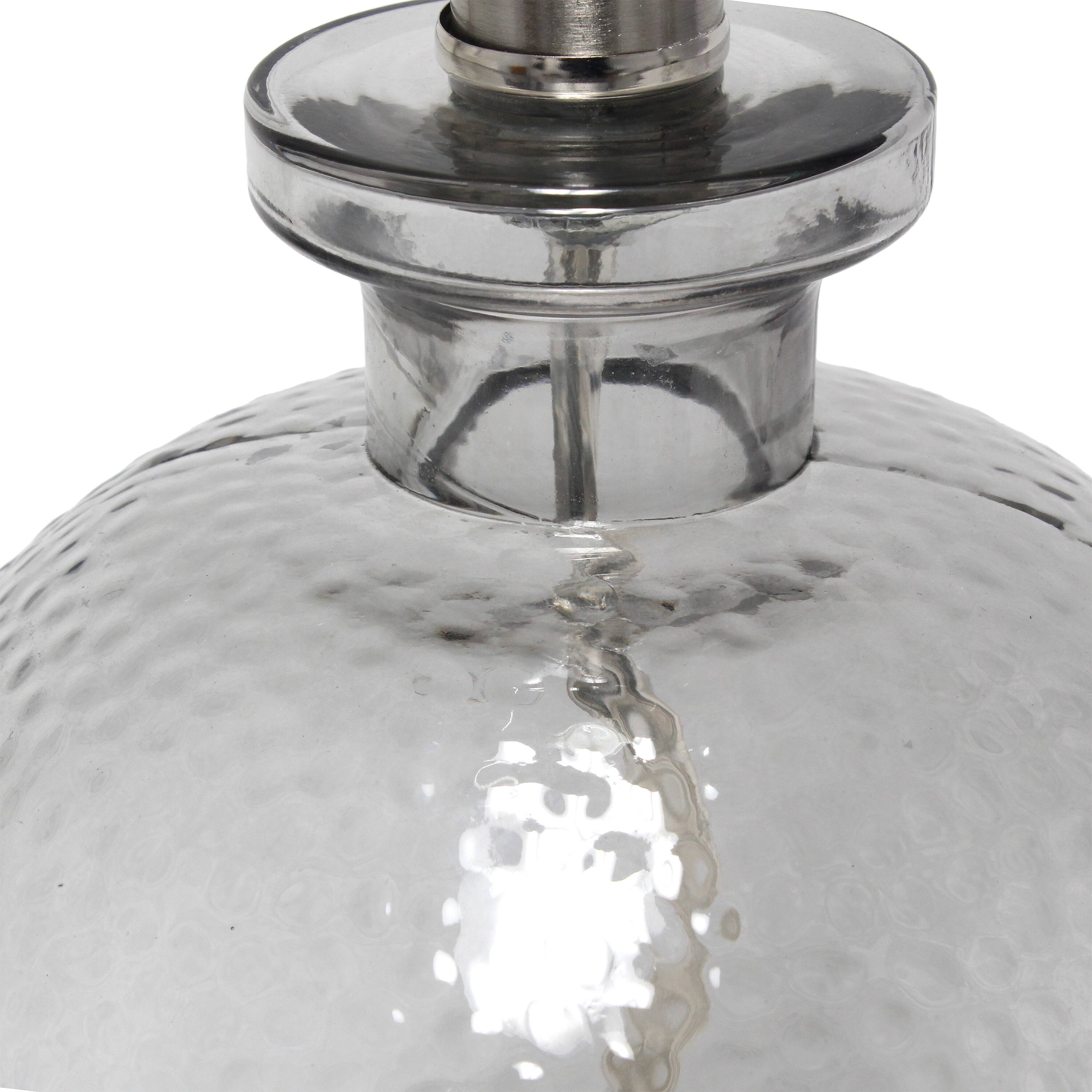 Lalia Home 20&#x22; Smokey Gray Hammered Glass Jar Table Lamp