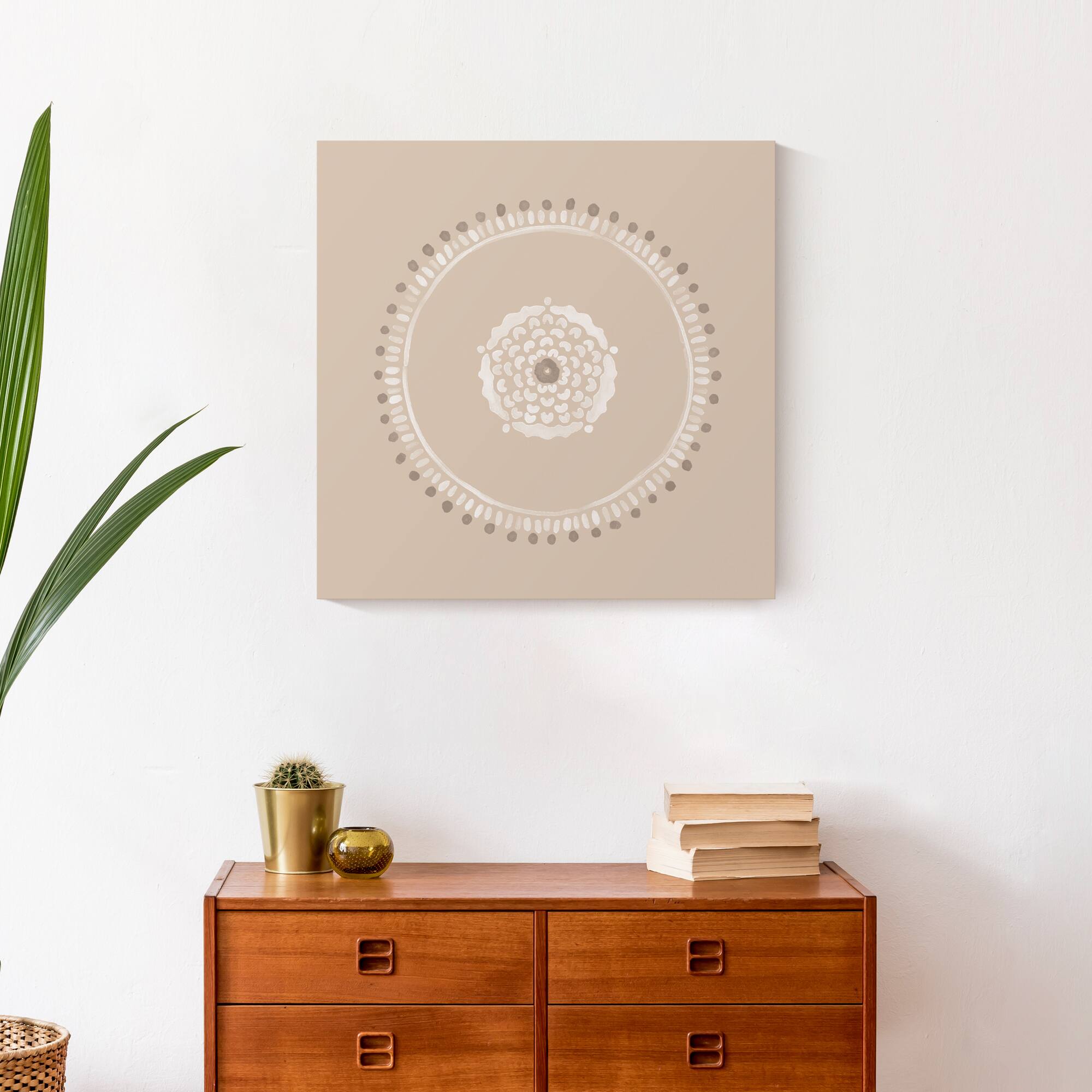 Neutral Medallion Dots 20" x 20" Canvas Wall Art