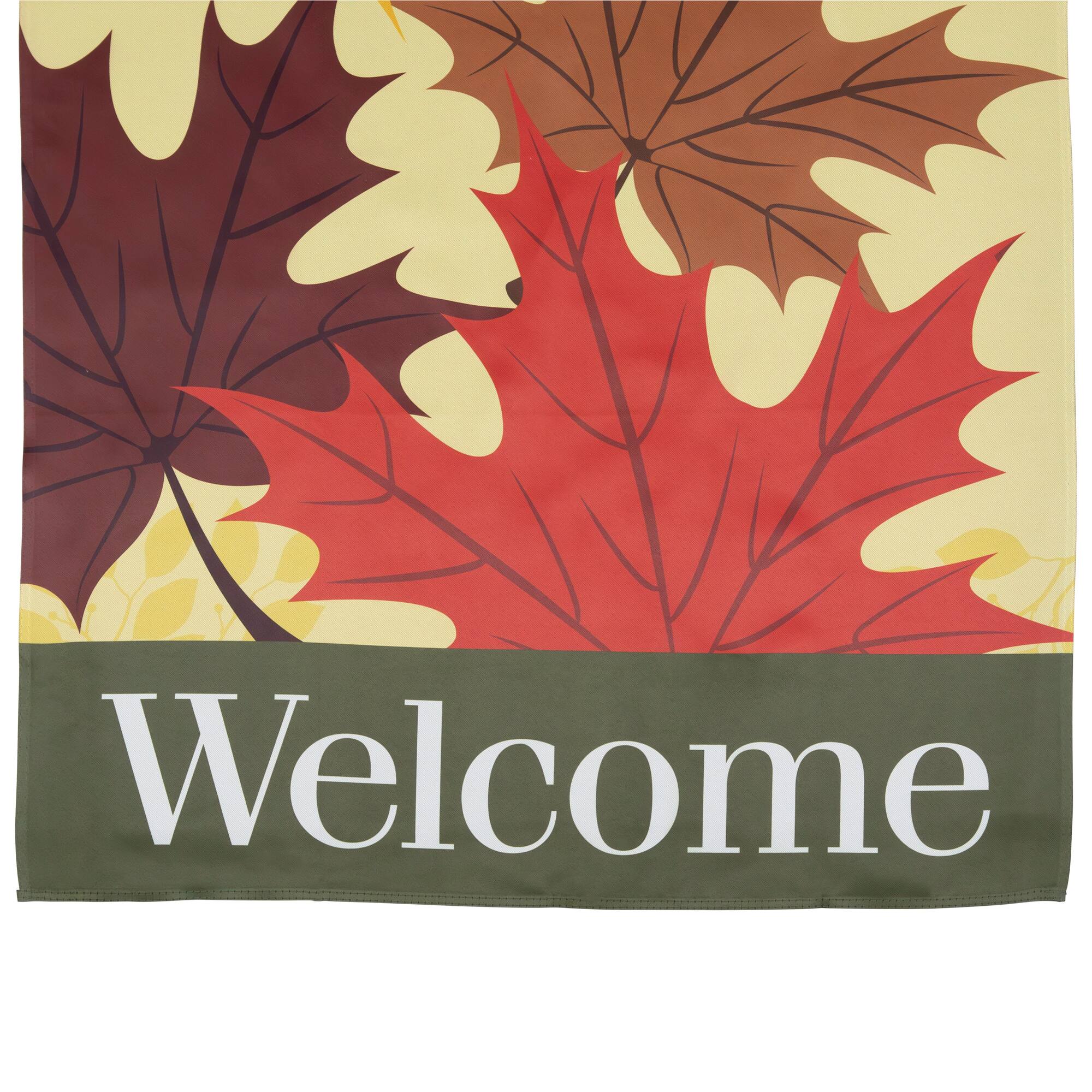 28" x 40" Red & Yellow Fall Leaves Welcome Outdoor House Flag