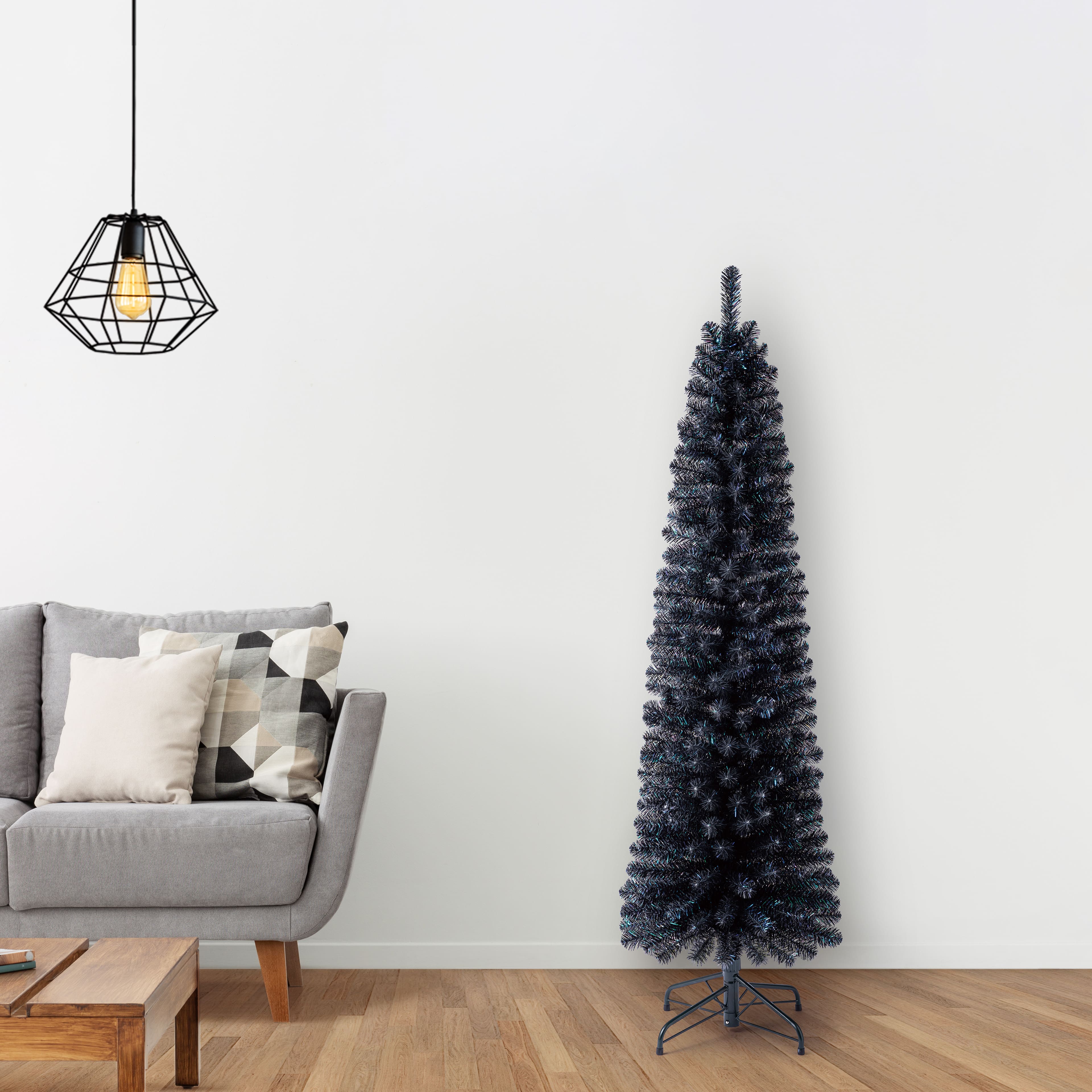 6ft. Unlit Black Sparkle Artificial Christmas Tree by Ashland&#xAE;
