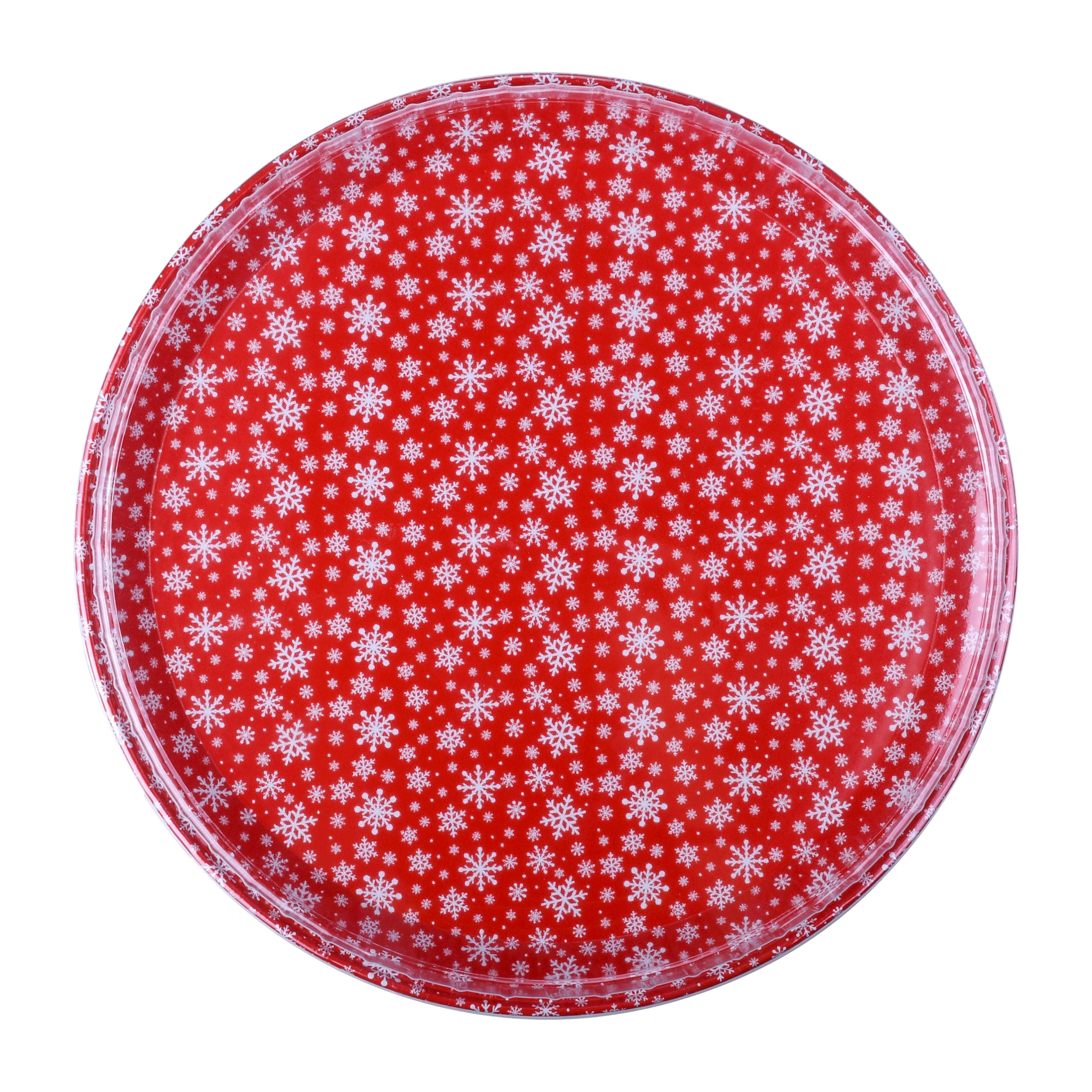 12&#x22; Red &#x26; White Snowflake Serving Trays with Lids, 2ct. by Celebrate It&#xAE;