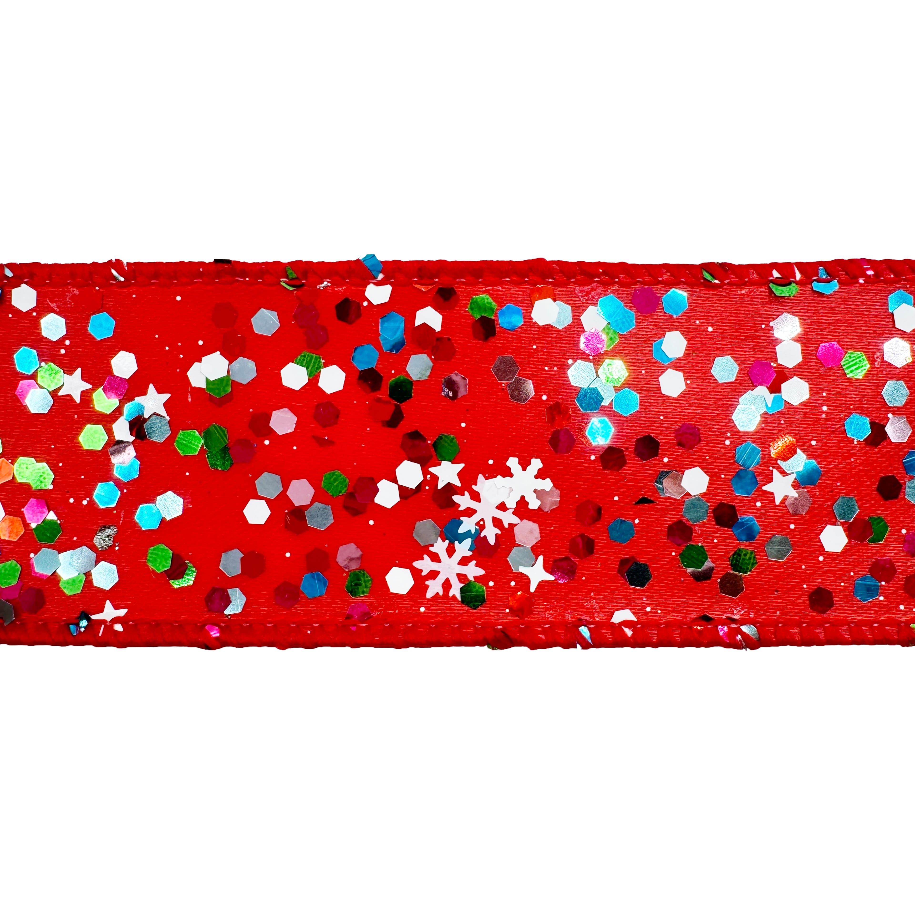 1.5&#x22; x 30ft. Red Holiday Glitter Wired Ribbon by Celebrate It&#xAE;