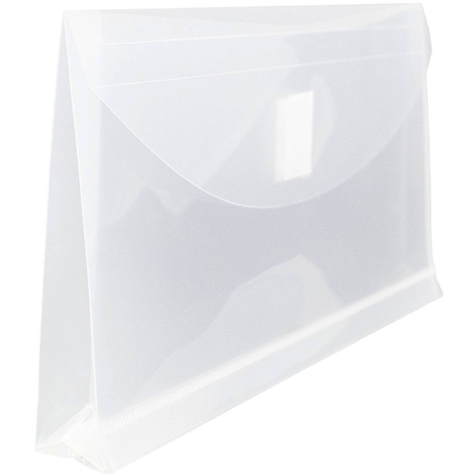 JAM Paper 5.25&#x22; x 10&#x22; Plastic #10 Business Filing Envelopes with Hook &#x26; Loop Closure, 108ct.