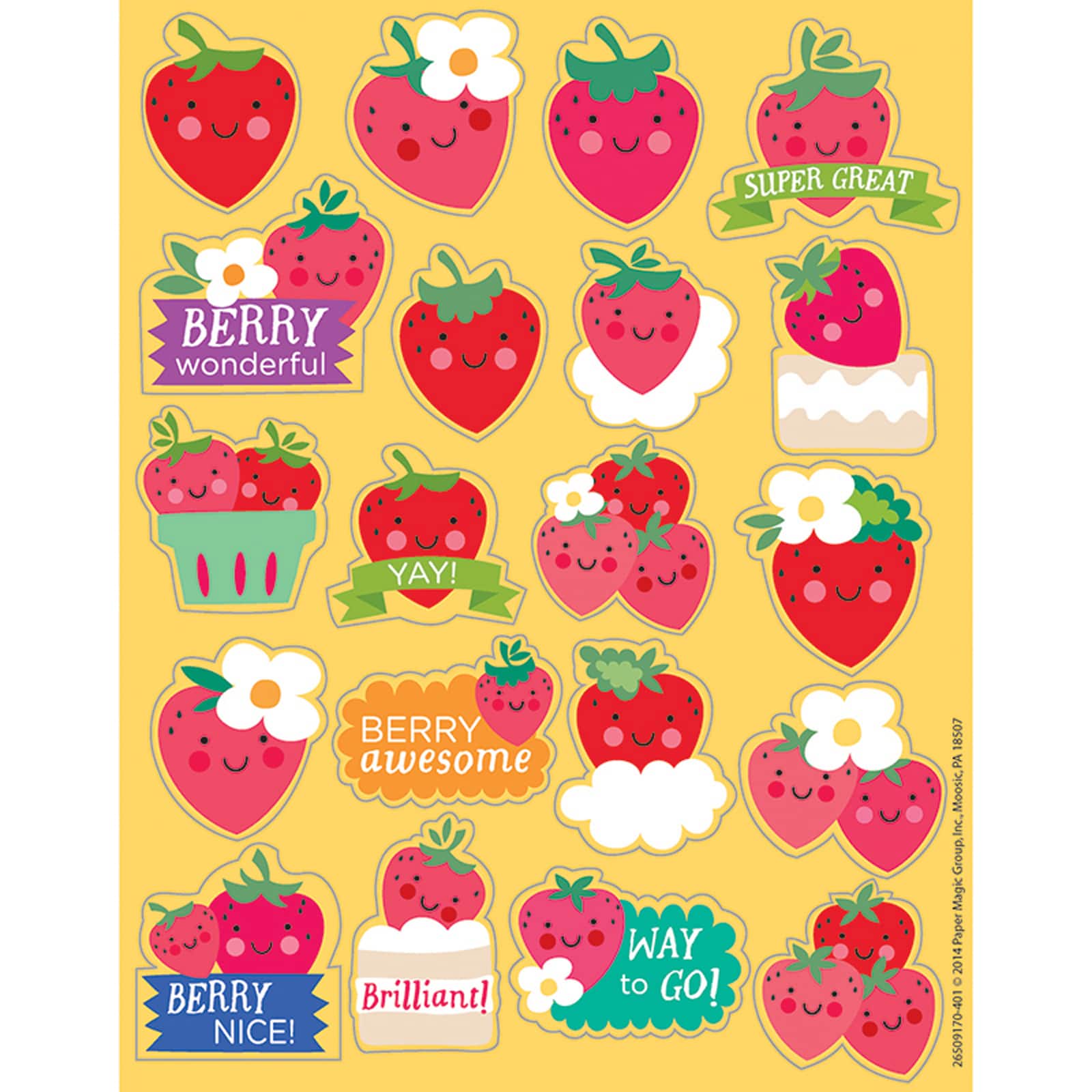 Eureka® Strawberry Scented Stickers, 12 Packs of 80