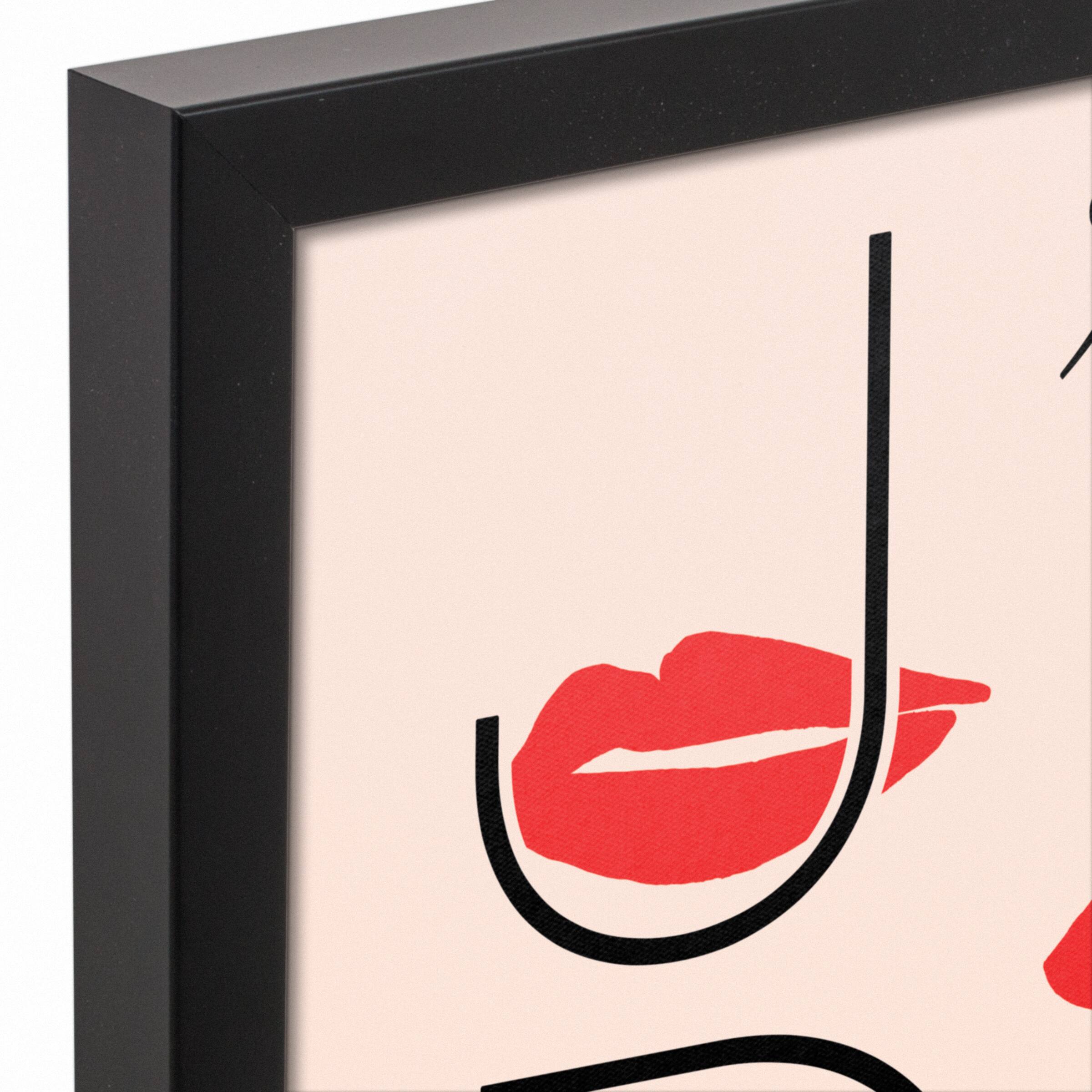 J&#x27;adore Lips Canvas Wall Art in Black Frame