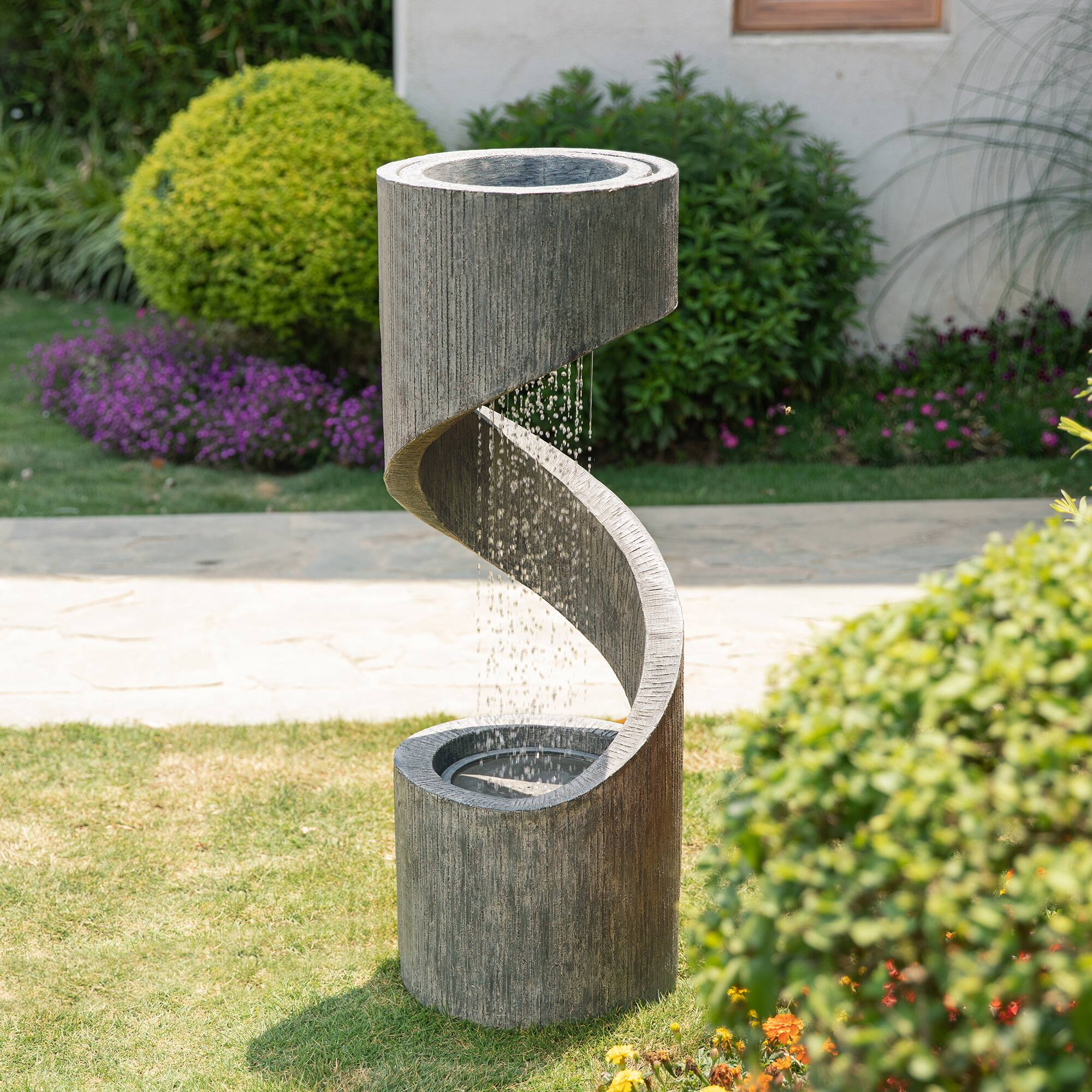Glitzhome® 3.5ft. Curving Shaped Outdoor LED Fountain