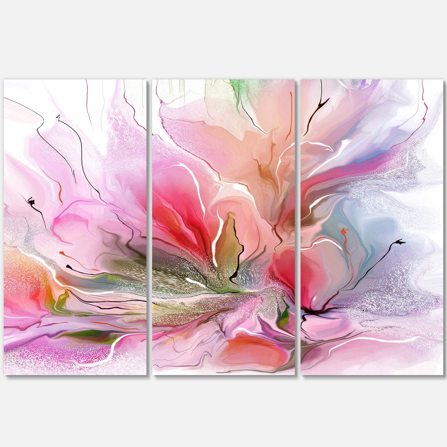 Designart - Lovely Painted Floral Design - Extra Large Floral Wall Art