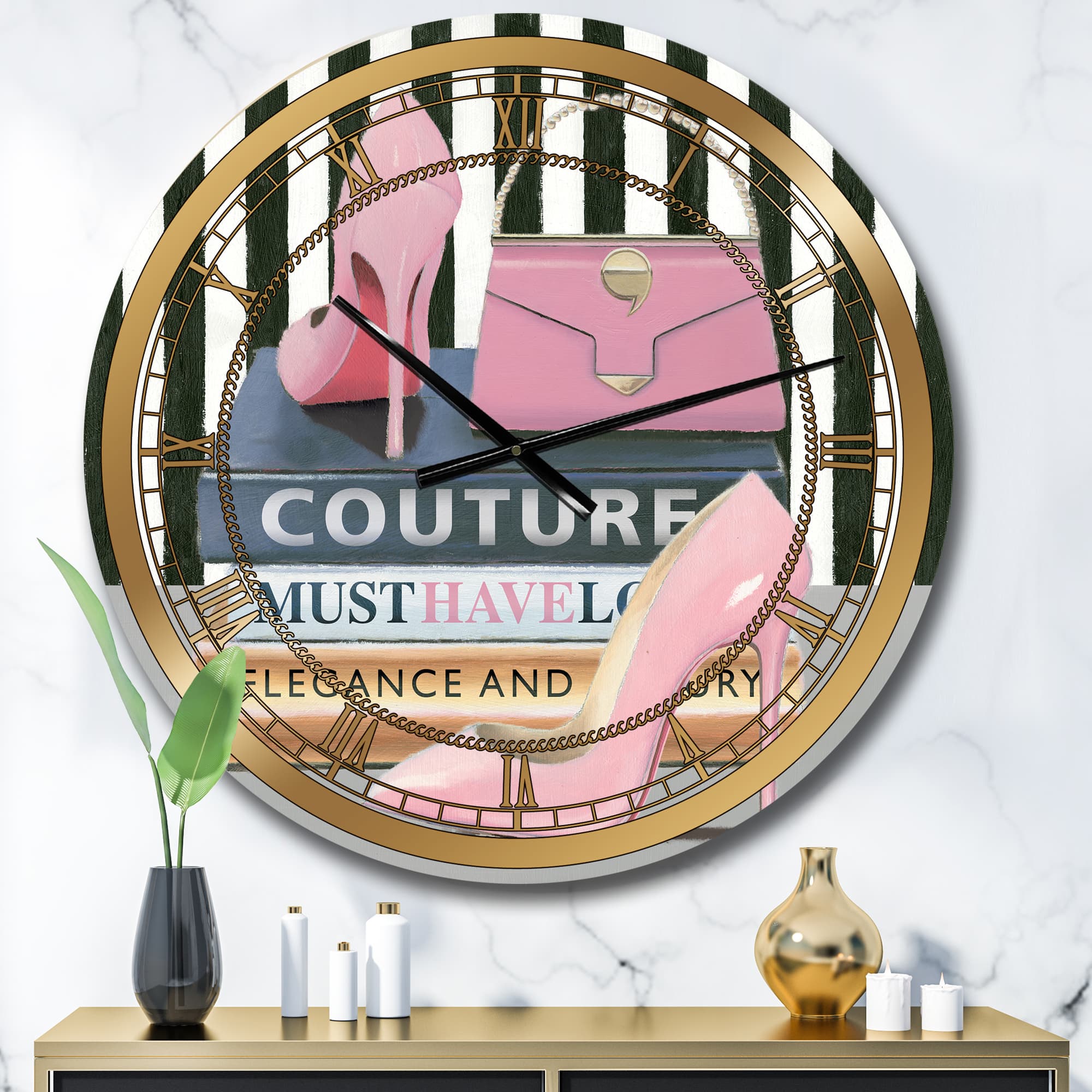 Designart Fashion High Heels VII Glam Wall Clock