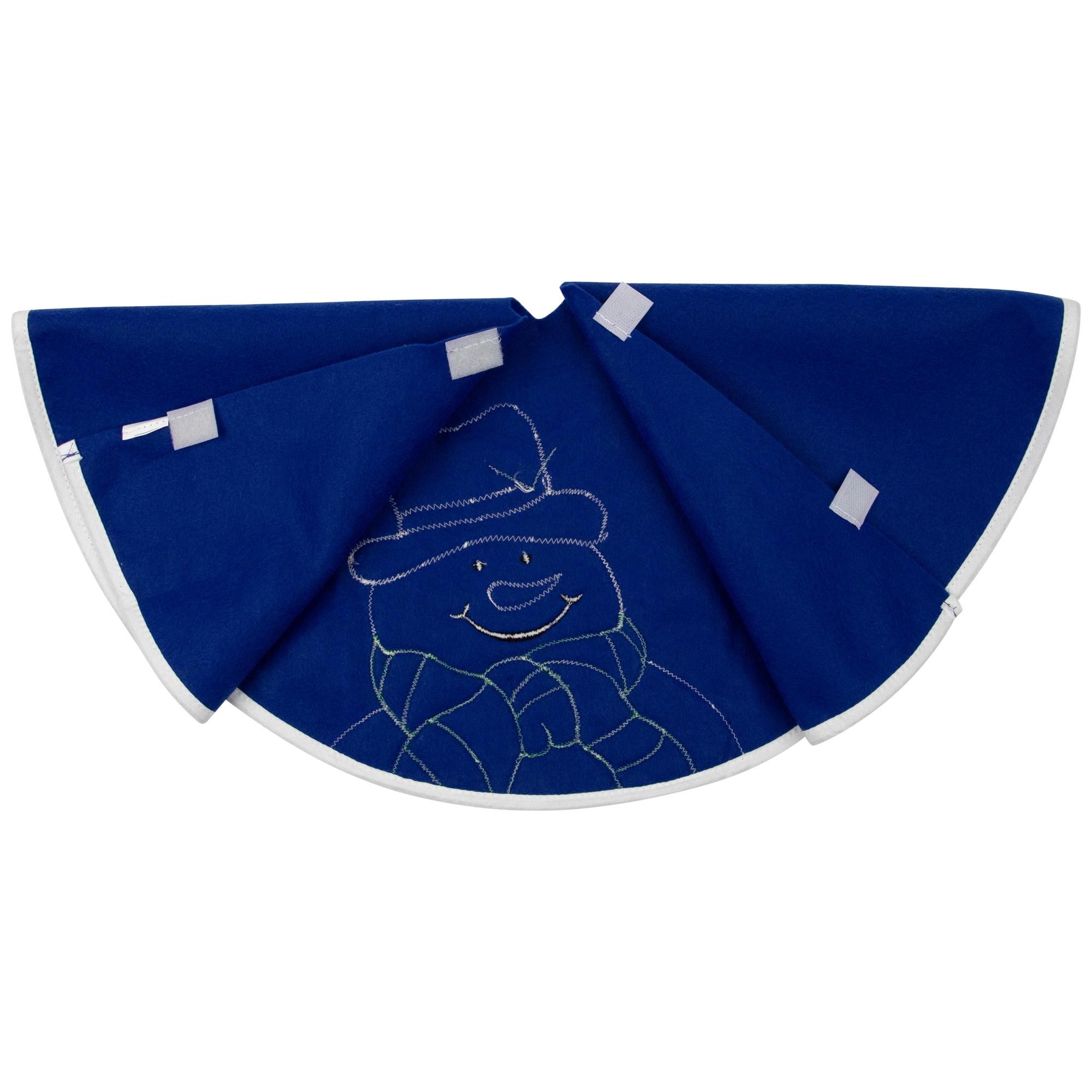 20" Blue Mini Tree Skirt with Embellished Snowman