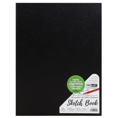 Pro Art® Premier Black 70lb. Hardbound Sketch Book