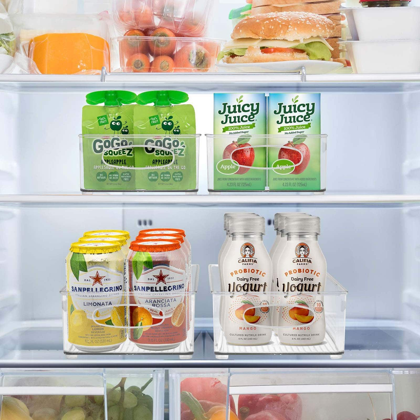 Sorbus Medium Clear Fridge &#x26; Pantry Storage Bins