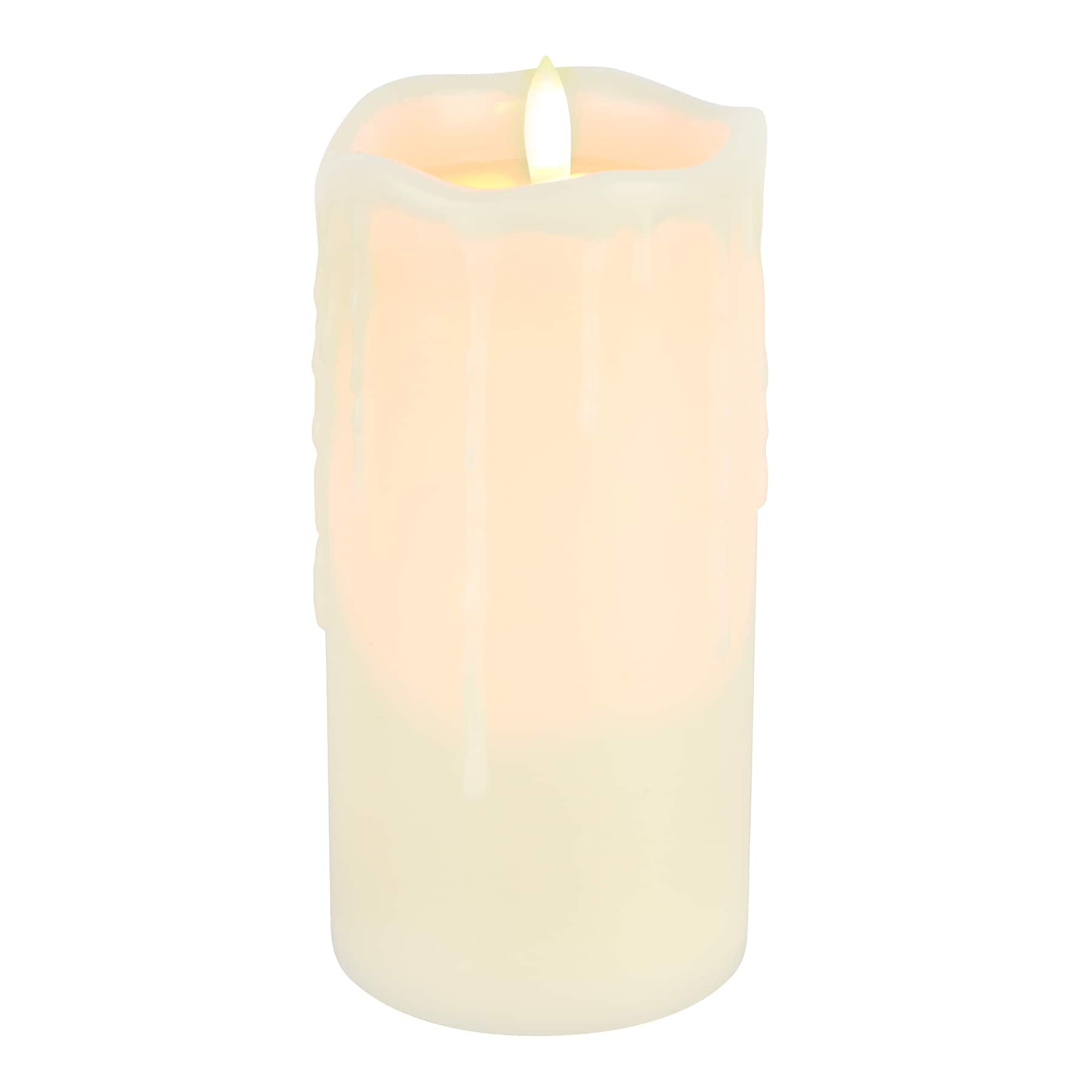 3&#x22; x 6&#x22; Cream Drip LED Pillar Candle by Ashland&#xAE;