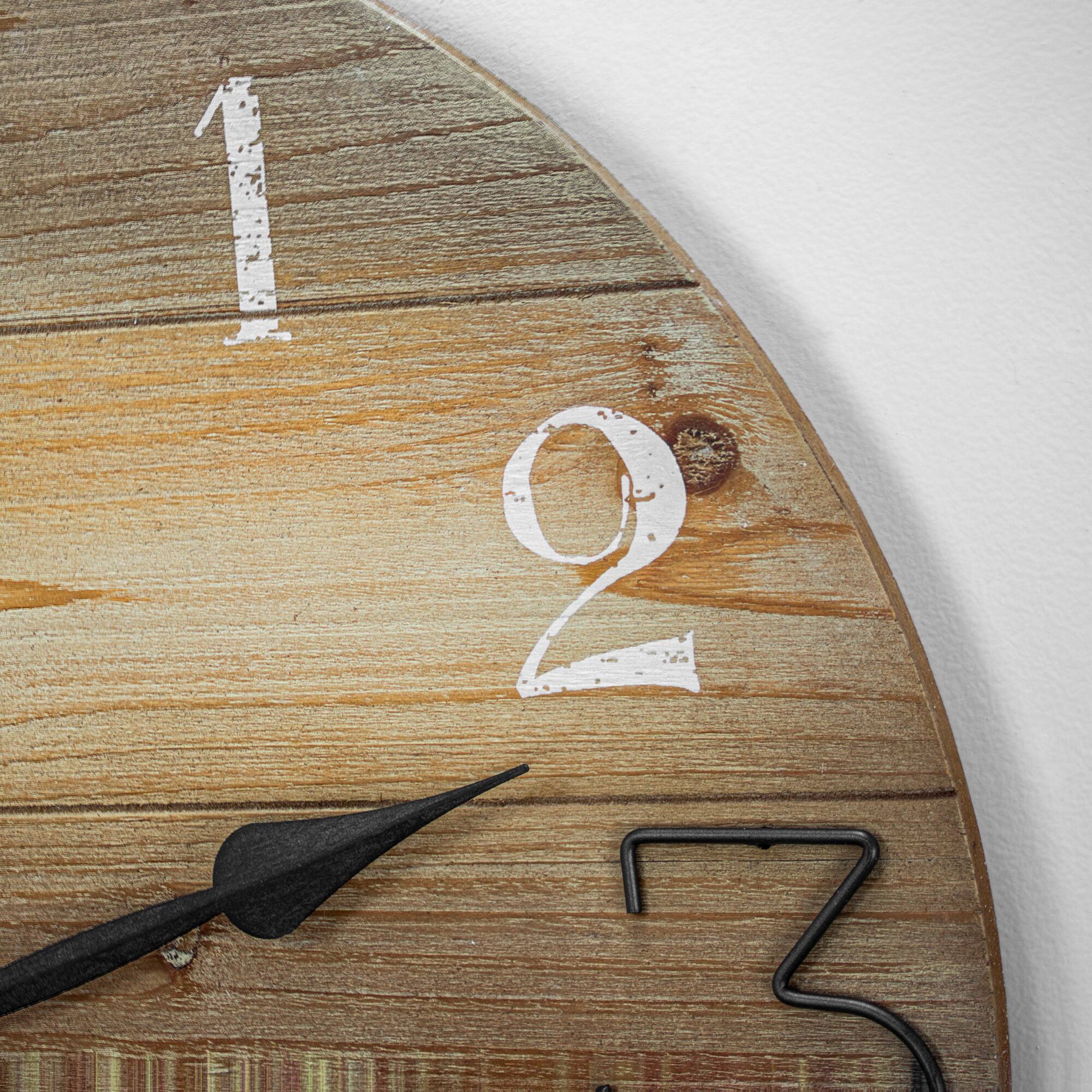 Oversized Wood &#x26; Metal Farmhouse Wall Clock 23&#x22;