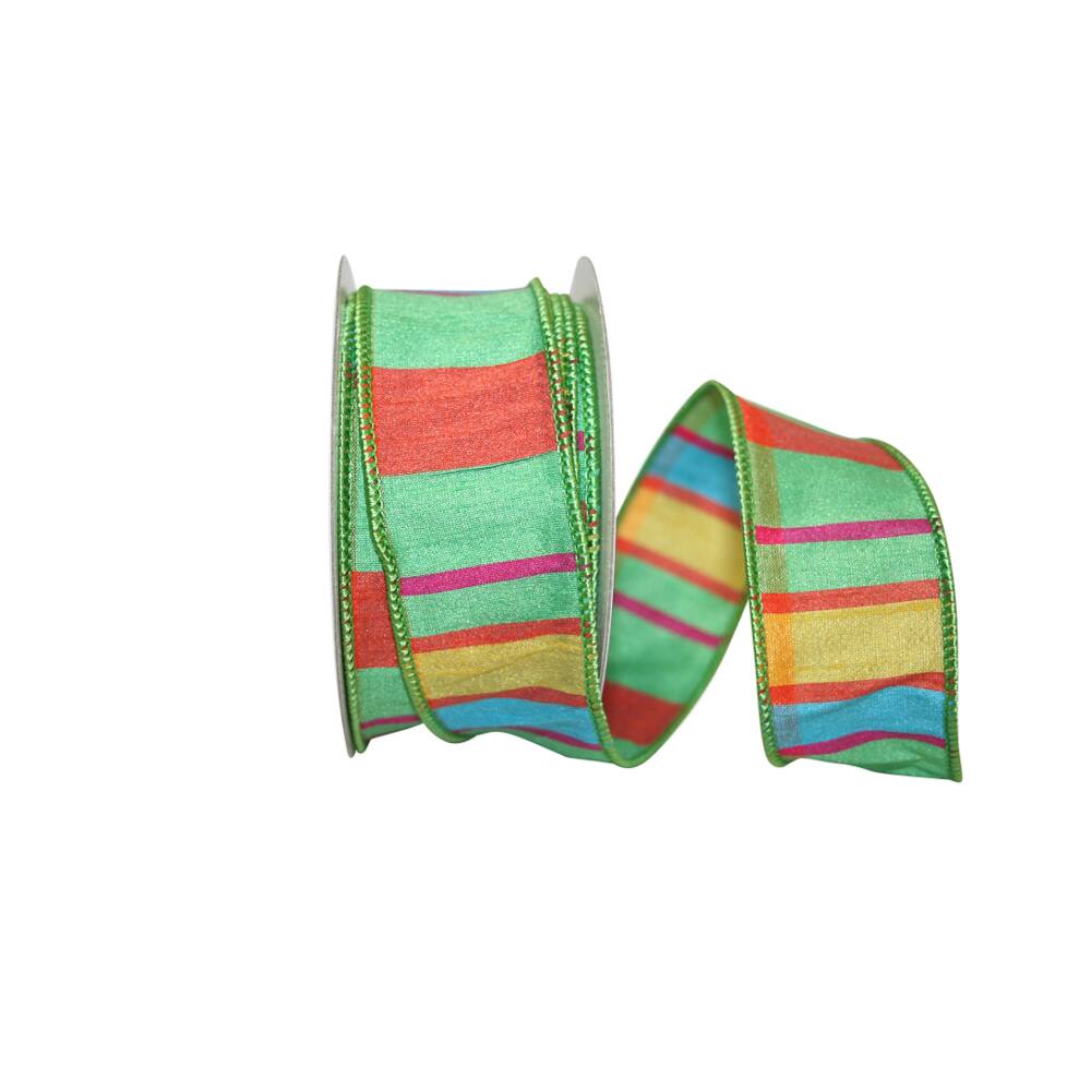 JAM Paper 1.5" x 10yd. Wired Citrus Life Plaid Ribbon