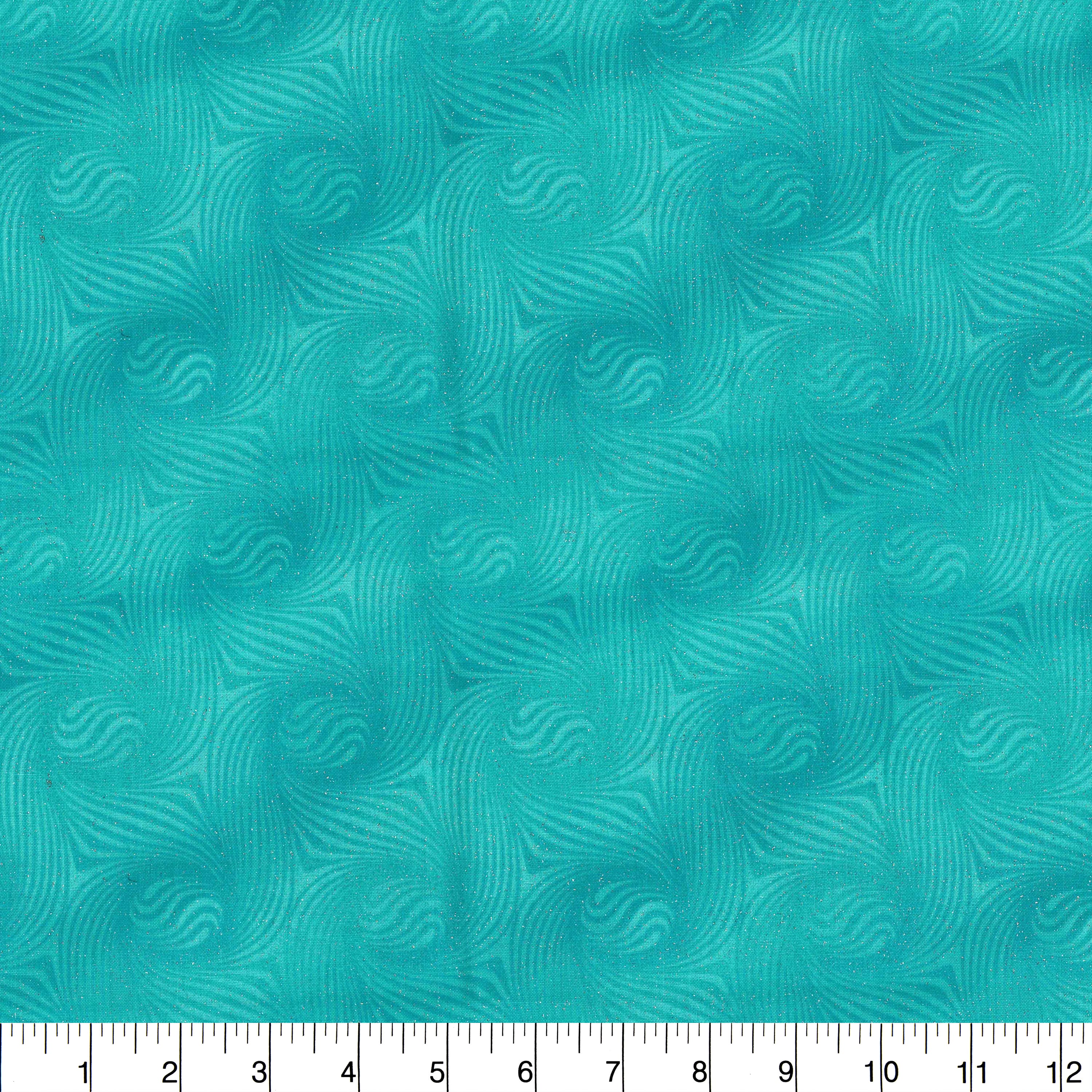 Fabric Traditions Teal Essential Glitter Tonal Cotton Fabric