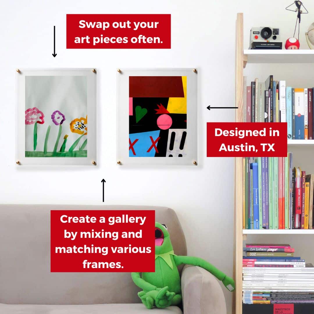 Cool Modern Frames Clear Acrylic Float Frame with Silver Hardware