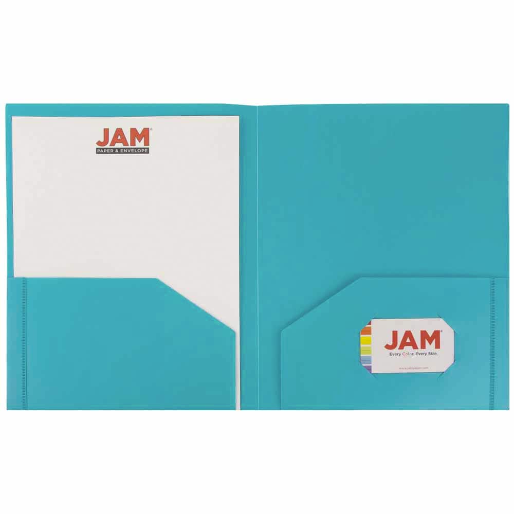 JAM Paper Heavy Duty Plastic 2-Pocket Folders, 6ct.