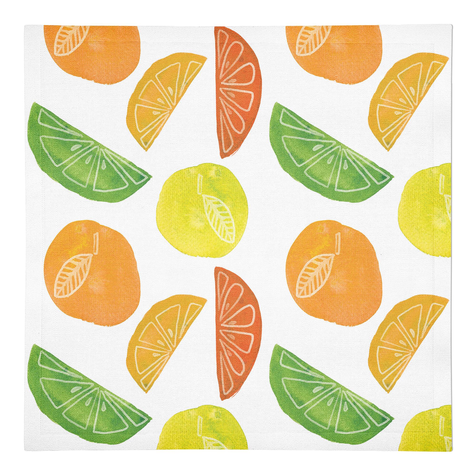 Citrus Fruit Pattern 10" x 10" Cotton Twill Napkin