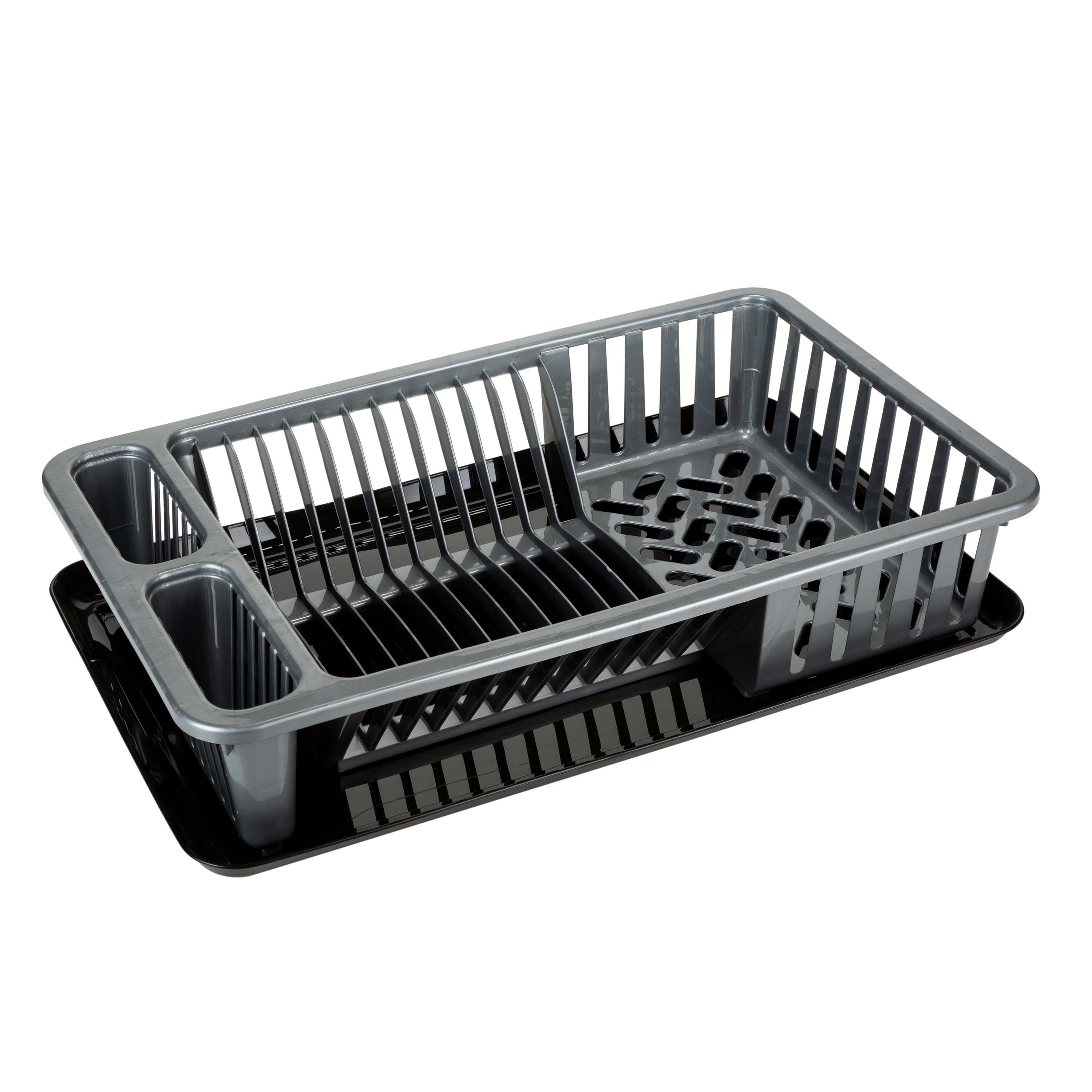 Kitchen Details Silver Large Dish Rack with Tray