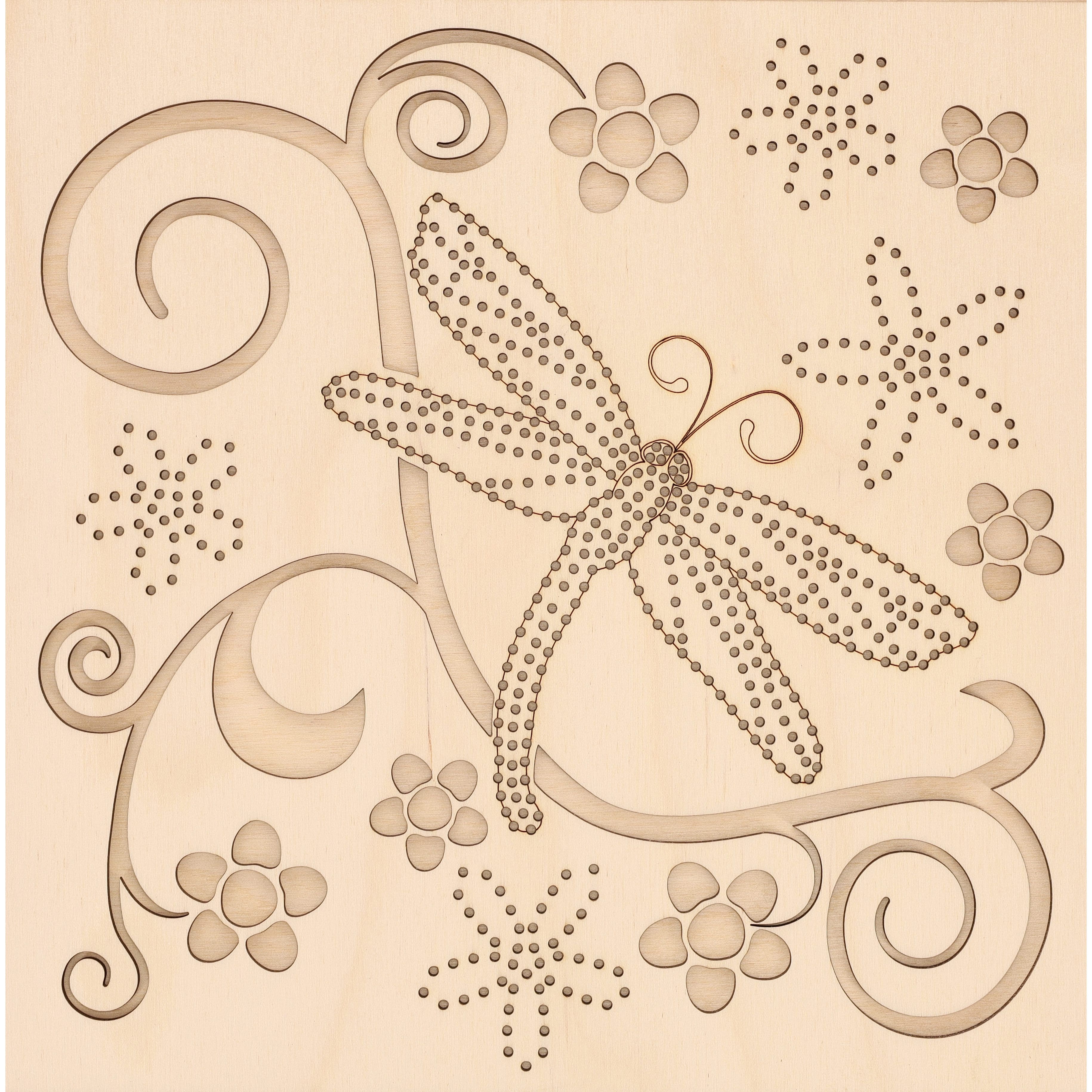 Leisure Arts&#xAE; Beginner Dragonfly Wood Stitchery Shadow Box Kit 