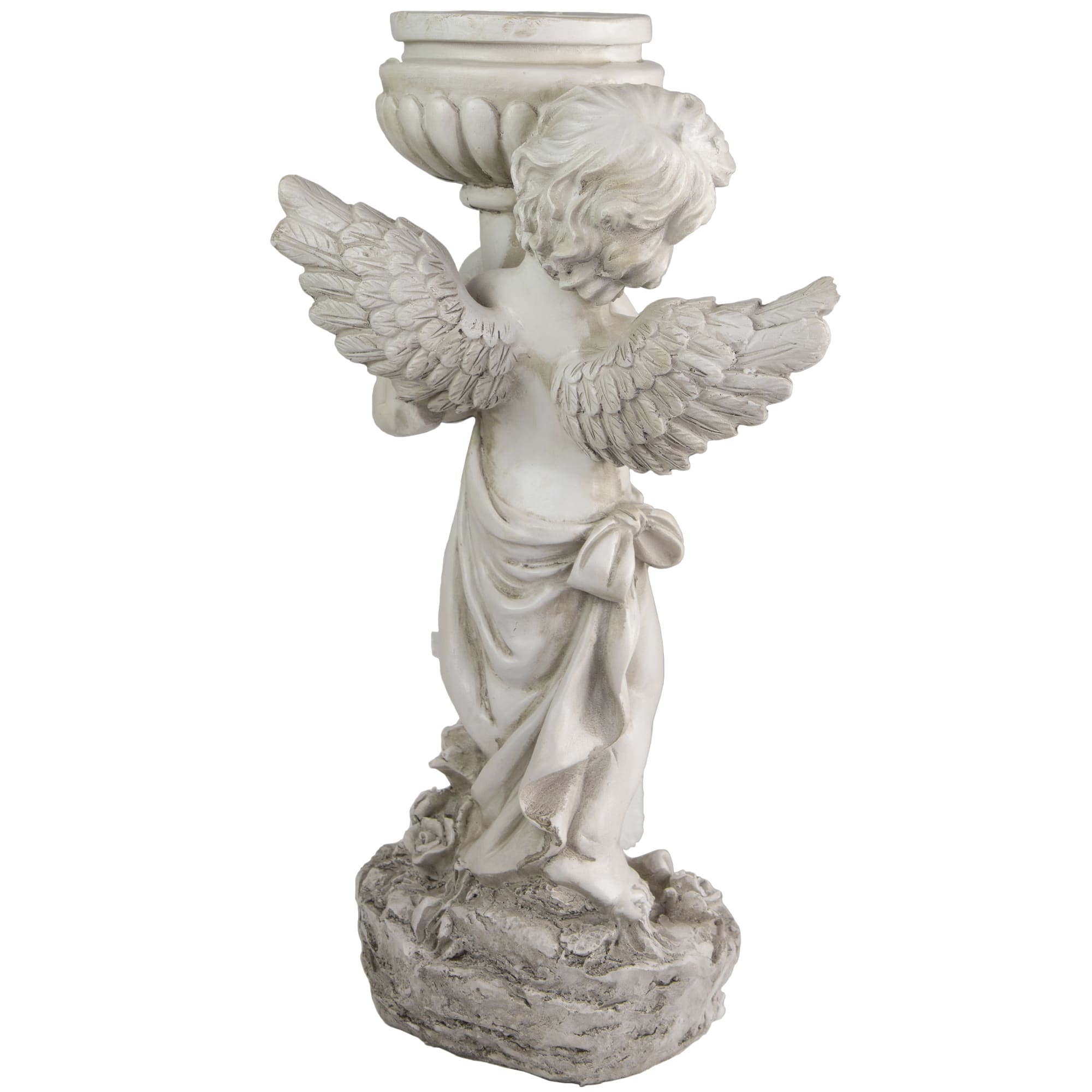 17.5&#x22; Cherub Angel Bird Bath Outdoor Garden Statue