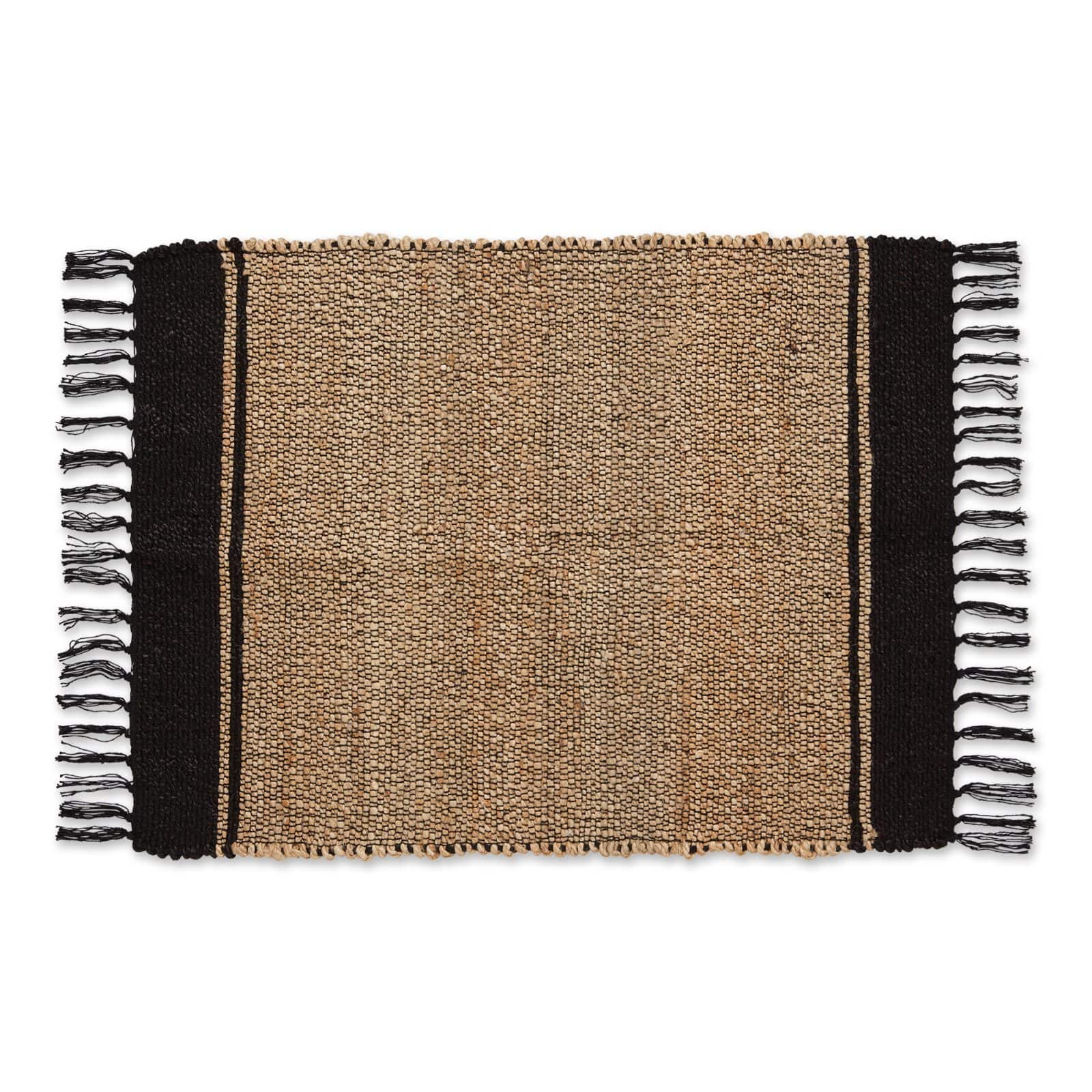 DII&#xAE; Black With Natural Jute Stripes Hand-Loomed Rug, 2ft. x 3ft.