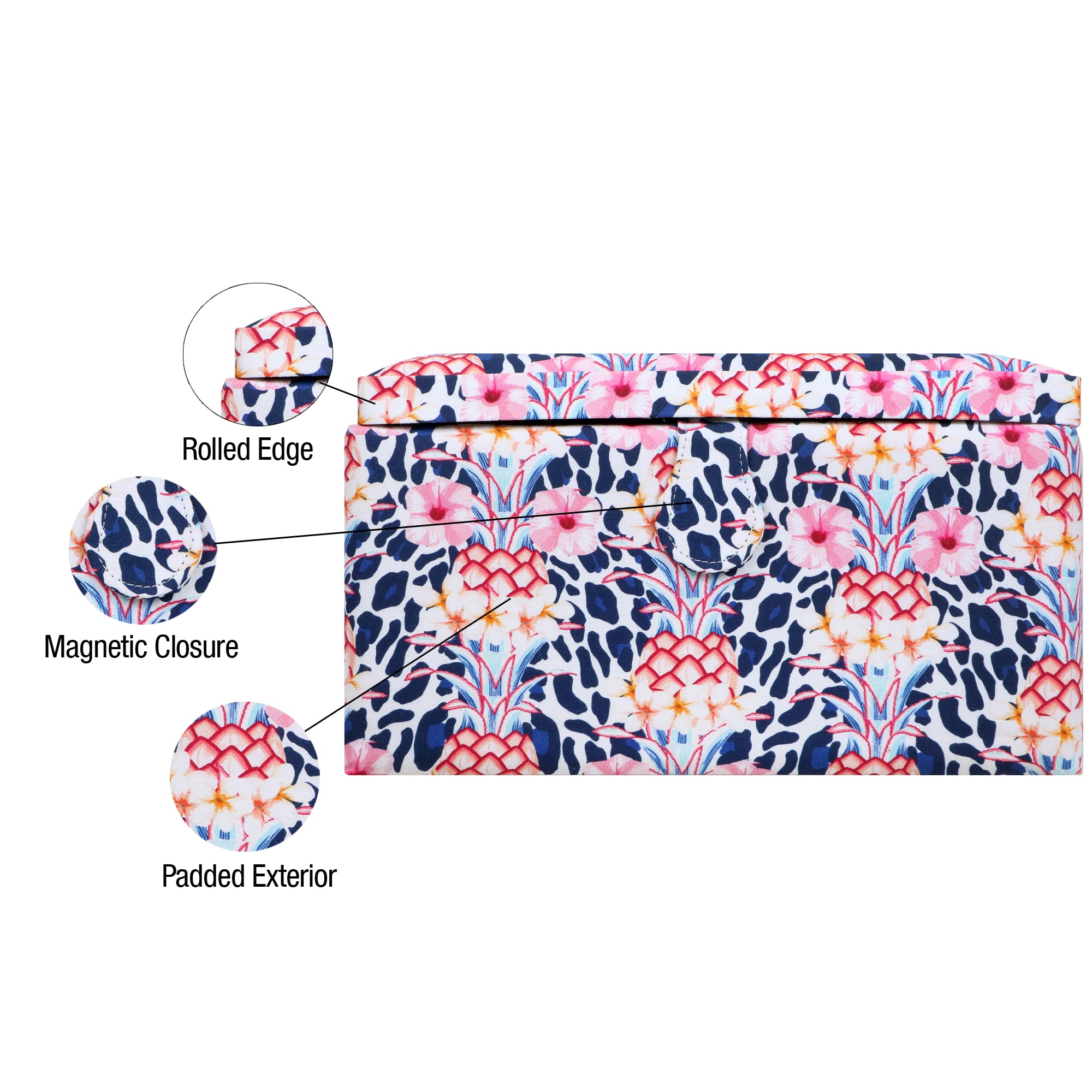 SINGER&#xAE; Large Tropical Animal Print Premium Sewing Basket with Travel Sewing Kit